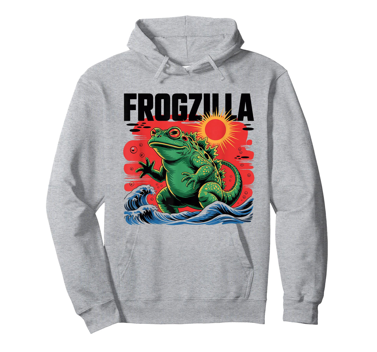 Frogzilla Retro Kaiju Monster Ocean Wave Funny Frog T-Shirt
