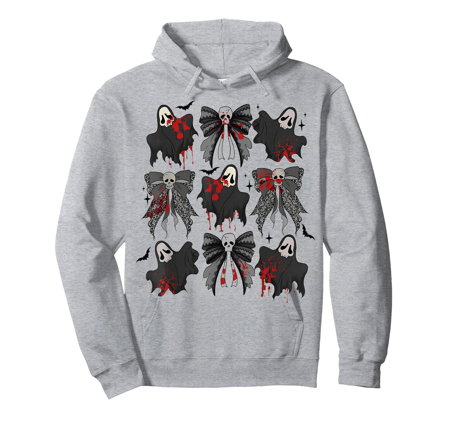 Coquette Bow Cute Ghost Spooky Season Scare Horror Halloween T-Shirt