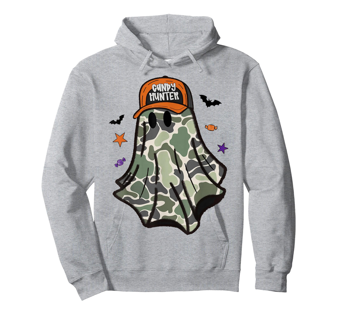 Candy Hunter Camo Ghost Funny Hunting Halloween Cozy Season T-Shirt