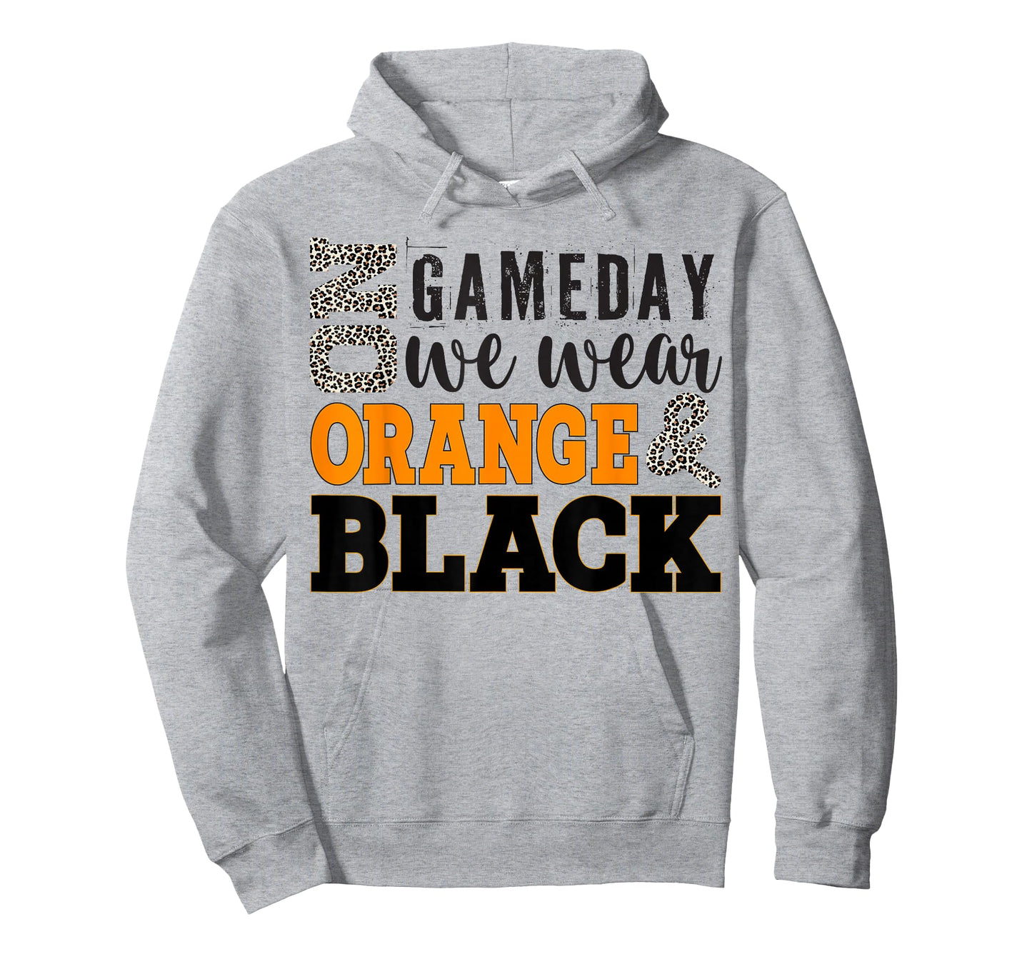 On Gameday Football We Wear Orange And Black Leopard Print T-Shirt