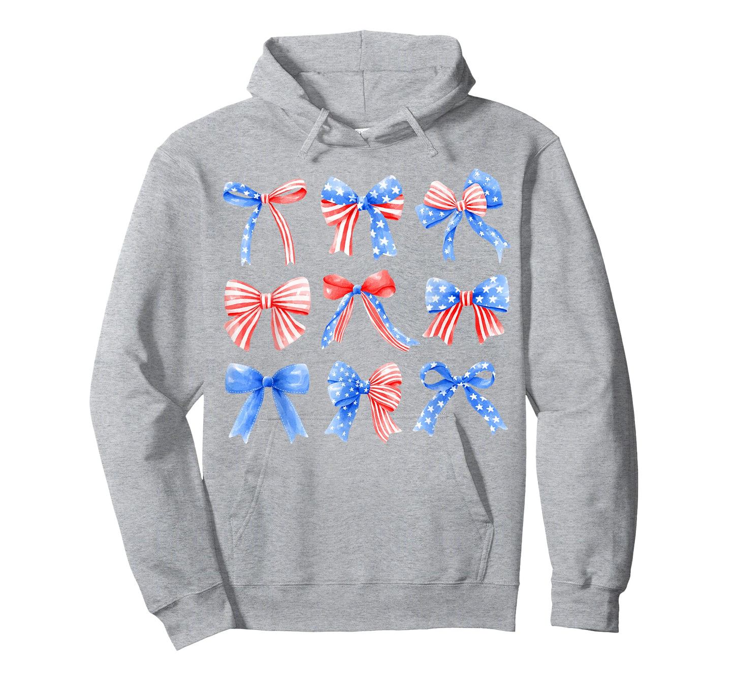 Coquette Bows Red White Blue USA Flag 4th of July Women Girl T-Shirt