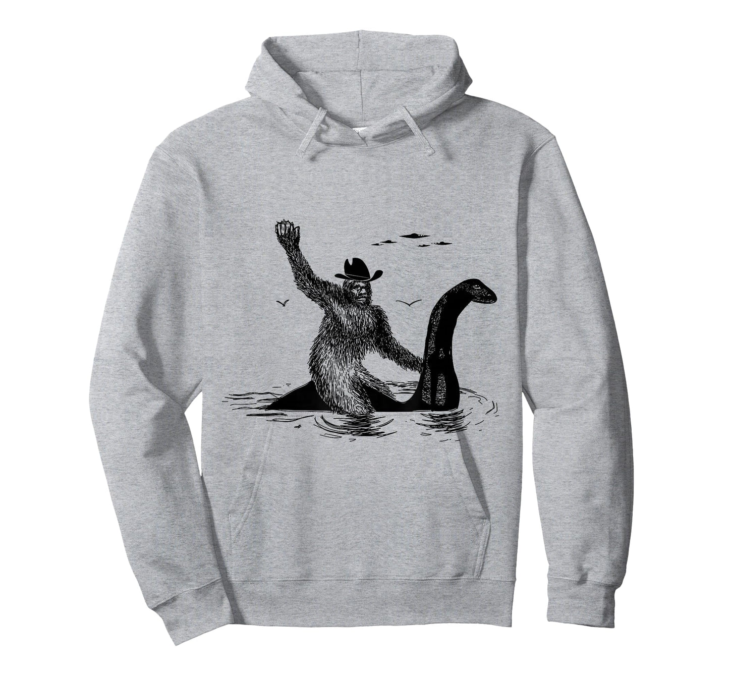 Check out my other Bigfoot T-Shirts Bigfoot Riding on Nessie Lochness, Cowboy, Yeti T-Shirt for Women, Men, Unisex-Adults, Grey, Small, Classic Fit, Short Sleeve, Cotton, Polyester