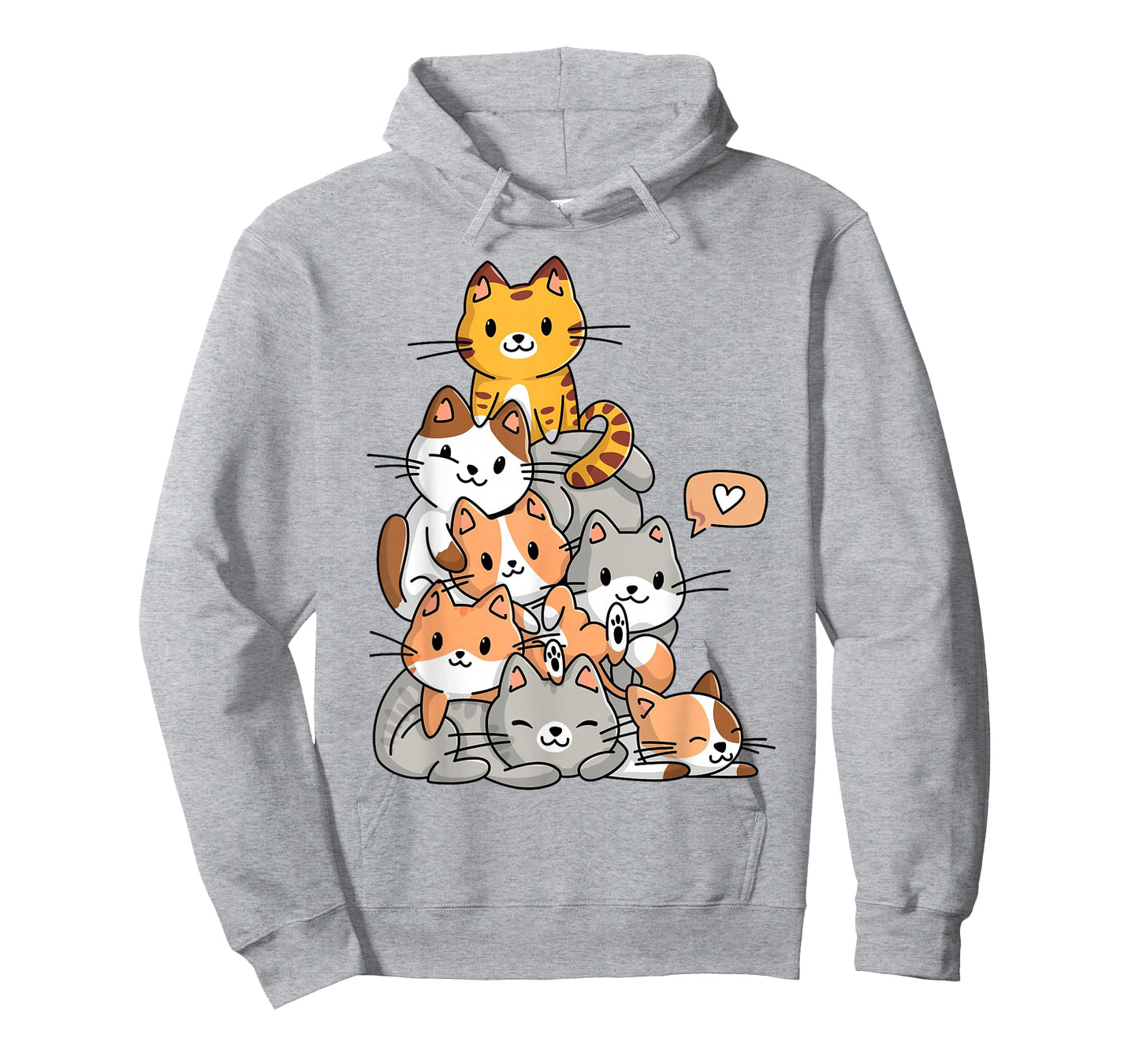 Cute Kawaii Cat Kitty Meowtain Cats Pile Chibi Women Girls T-Shirt Small