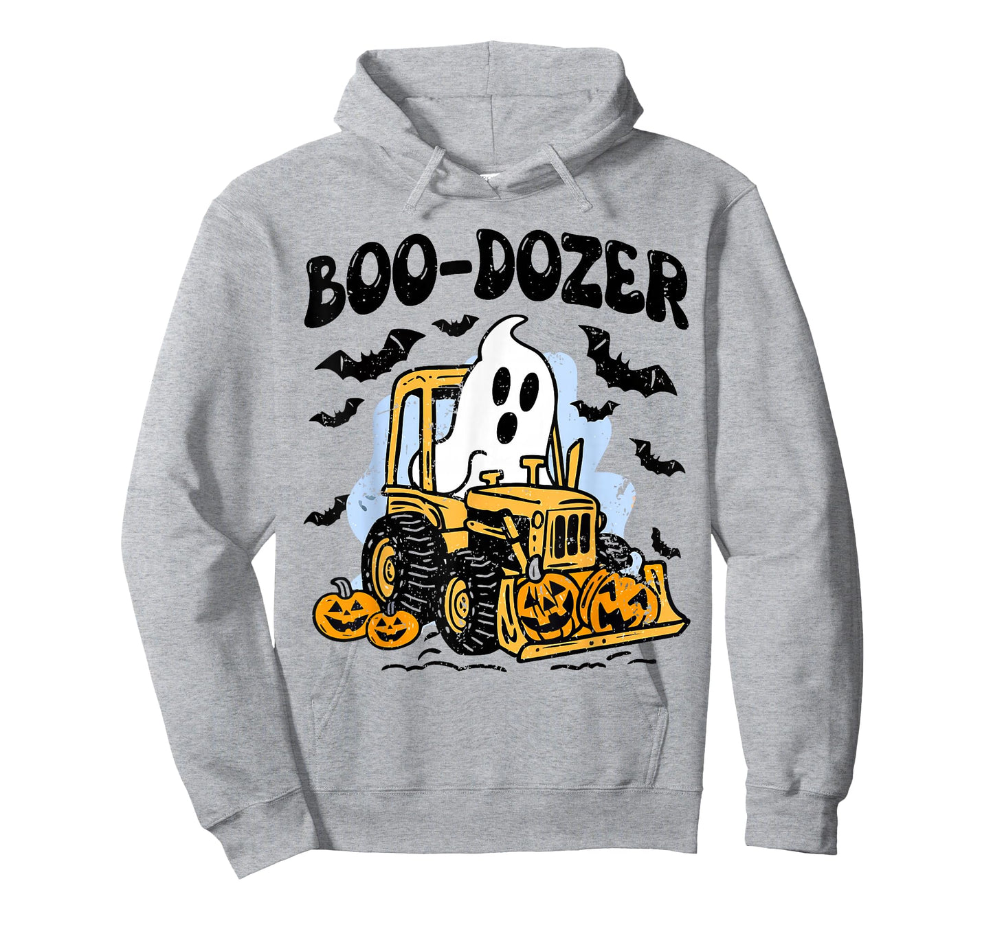 Retro Bulldozer Halloween Boo-Dozer Construction Truck Kids T-Shirt
