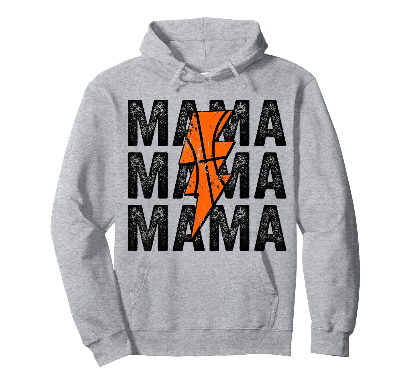 Basketball Mama Distressed Lightning Bolt Mom T-Shirt