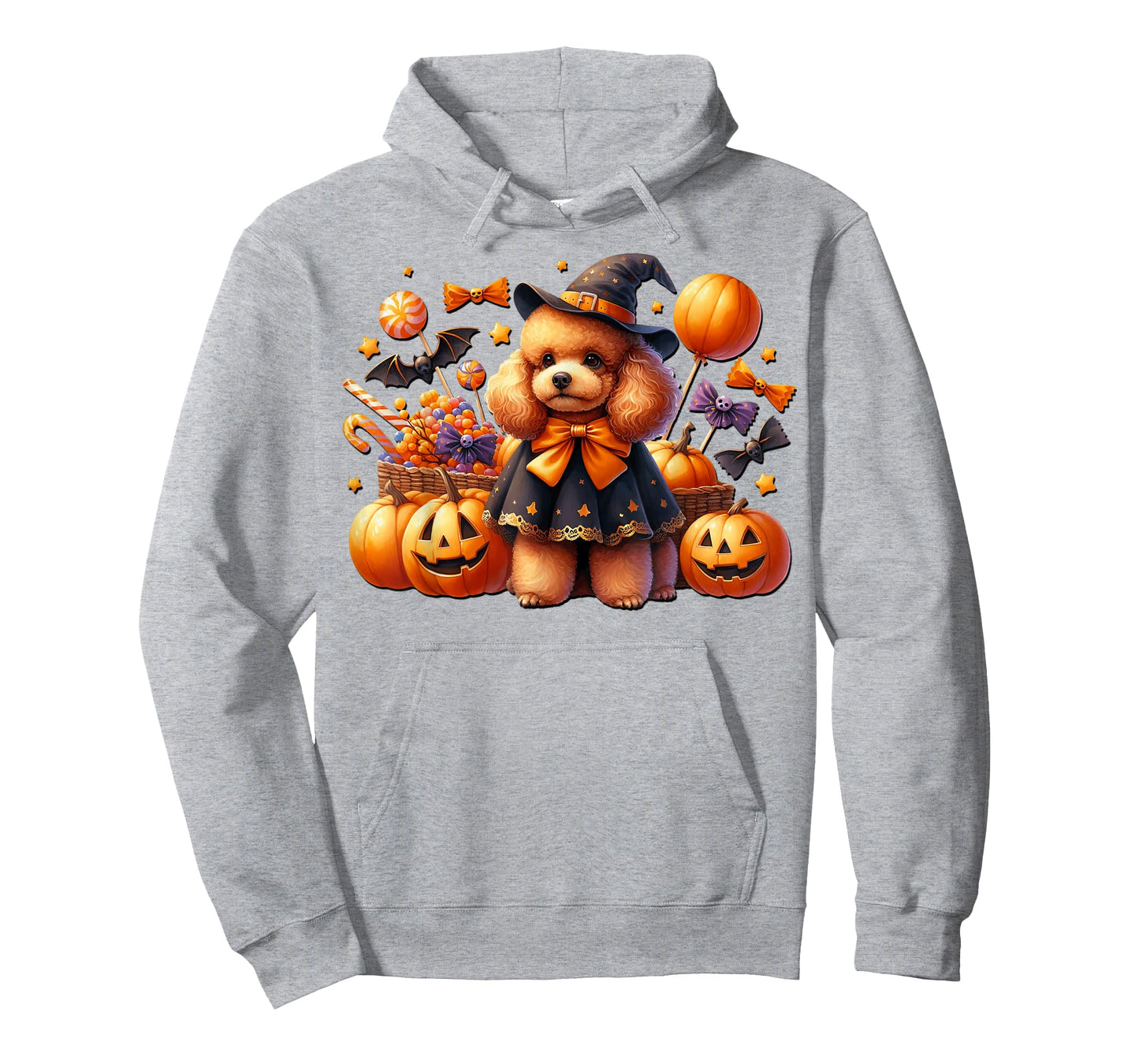 Orange Halloween Poodle Accessories for Women Girls and Fall T-Shirt