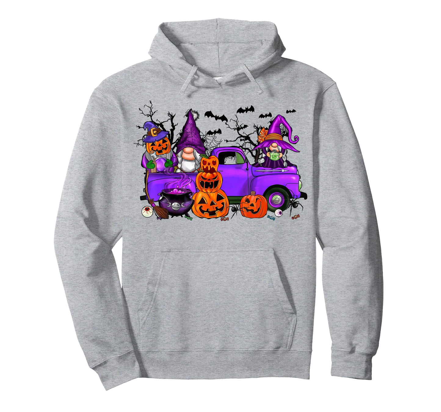 Halloween Truck Gnome Witch Pumpkin Boo Ghost Funny Costume T-Shirt