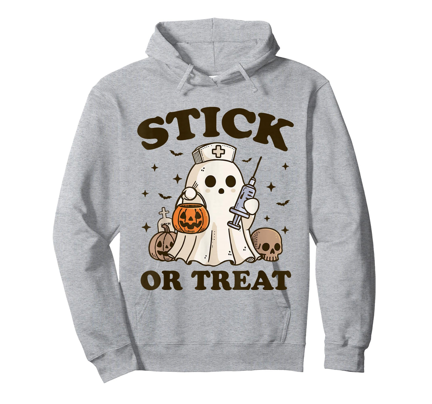 Stick or Treat Nurse Ghost Funny Halloween Costume T-Shirt