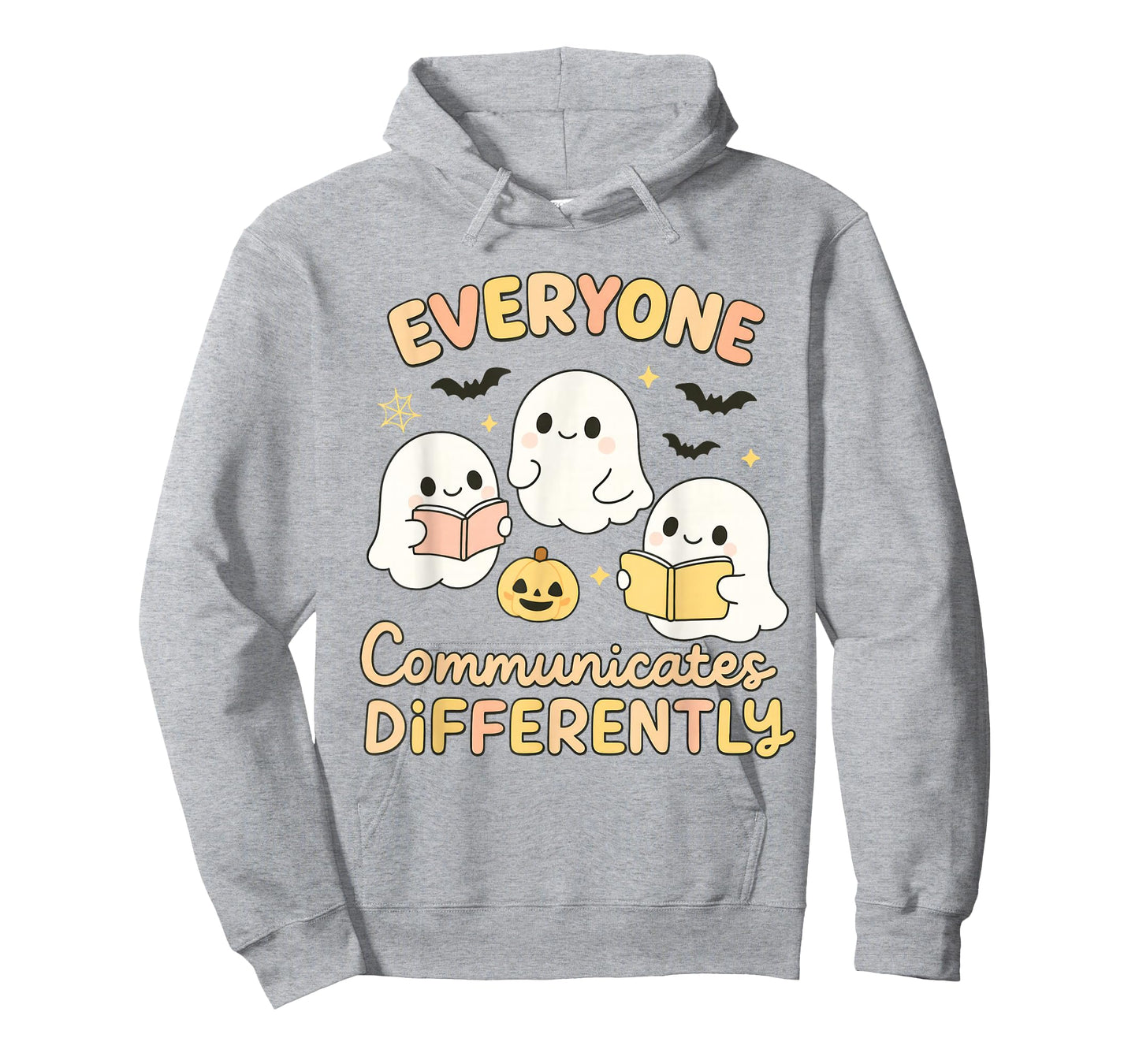 Cute Ghost Everyone Communicates Differently Neurodiversity T-Shirt