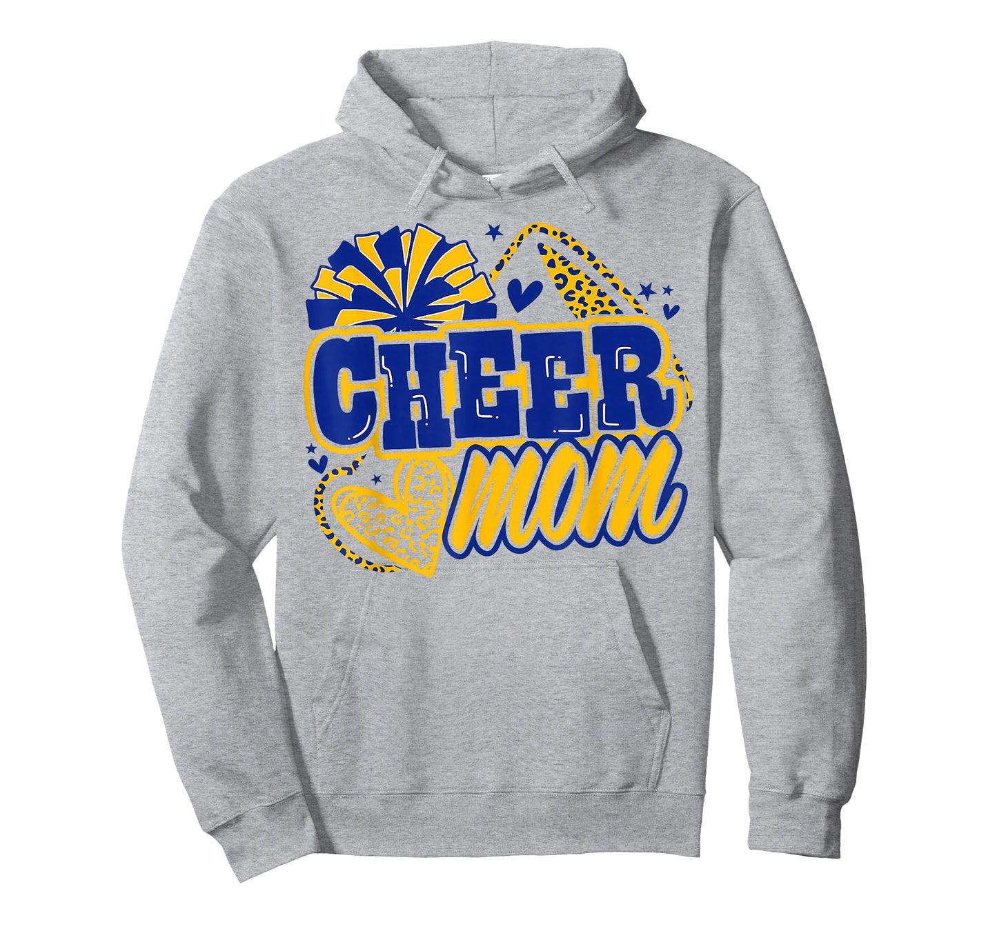Cheer Mom Blue Gold Cheerleader Game Day Mama Football T-Shirt