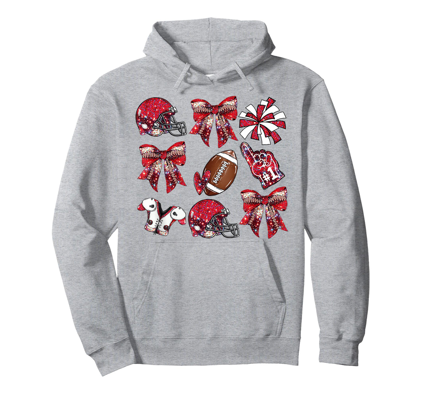 Red Coquette Bow Football Game Day Women Girls Kids T-Shirt