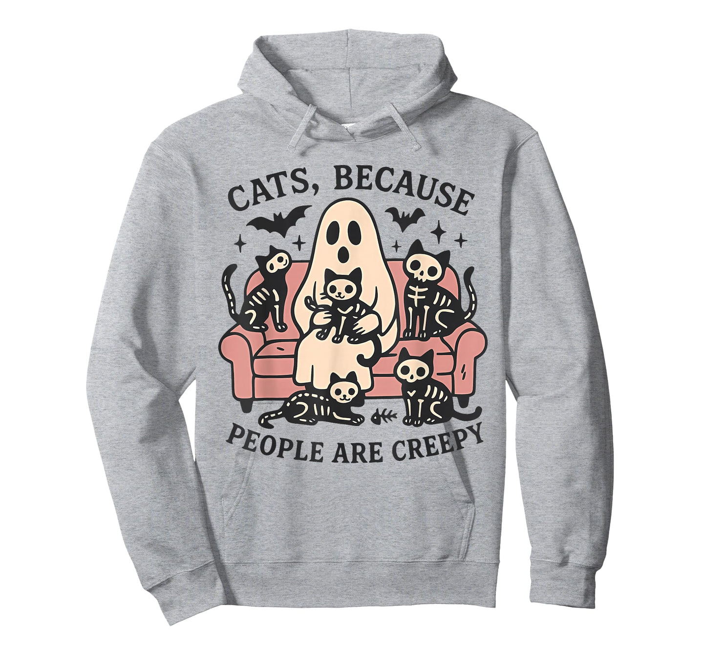 Cats Because People are Creepy Cute Ghost and Cats Halloween T-Shirt