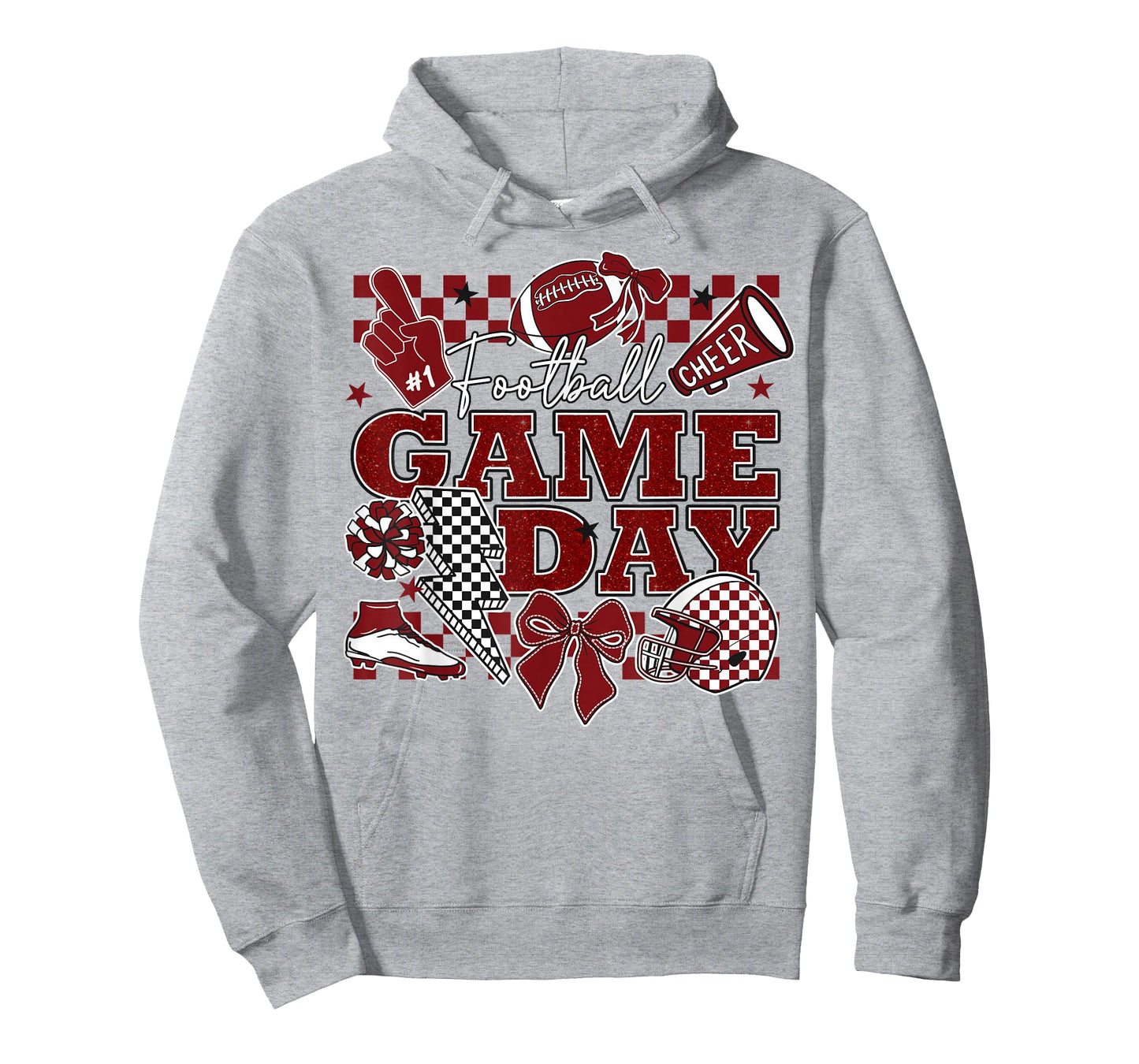 Football Game Day Touchdown Season Cheer Team Spirit Maroon T-Shirt