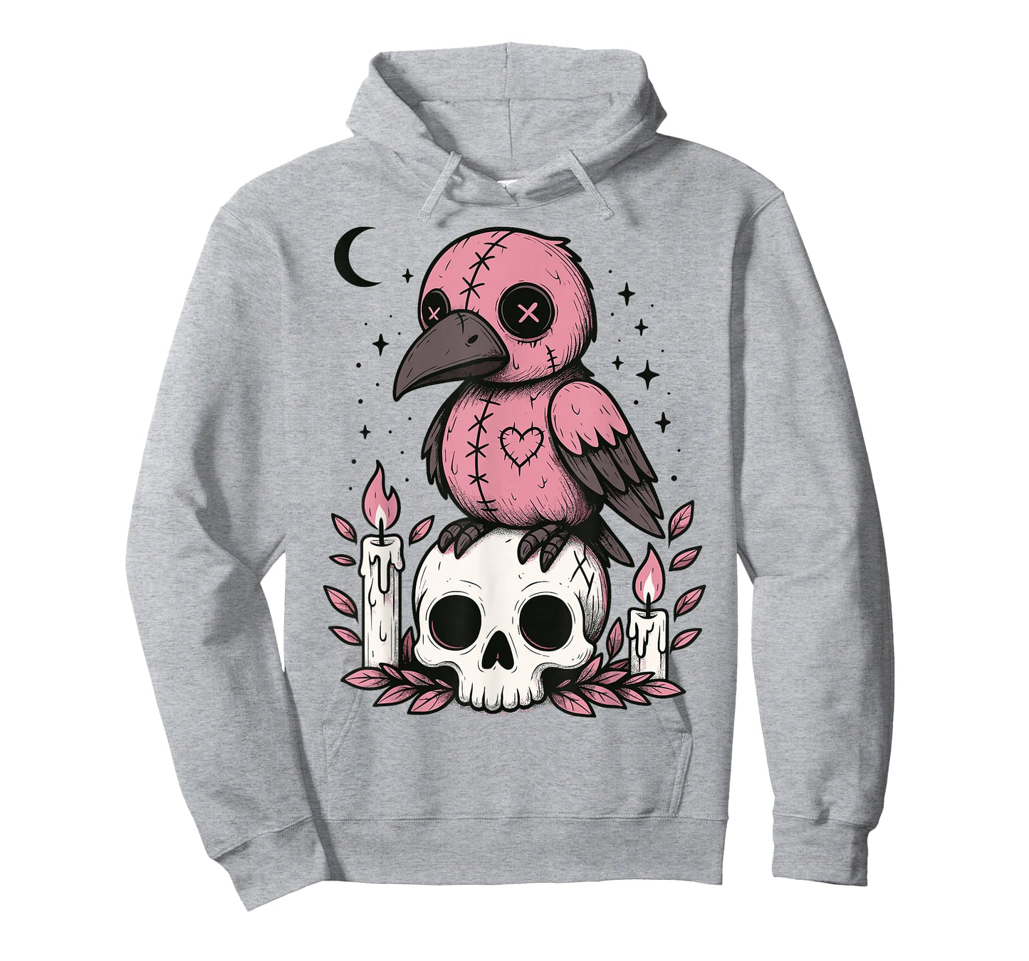 Creepy Cute Pastel Goth Crow Gothic Kawaii Raven Skull T-Shirt