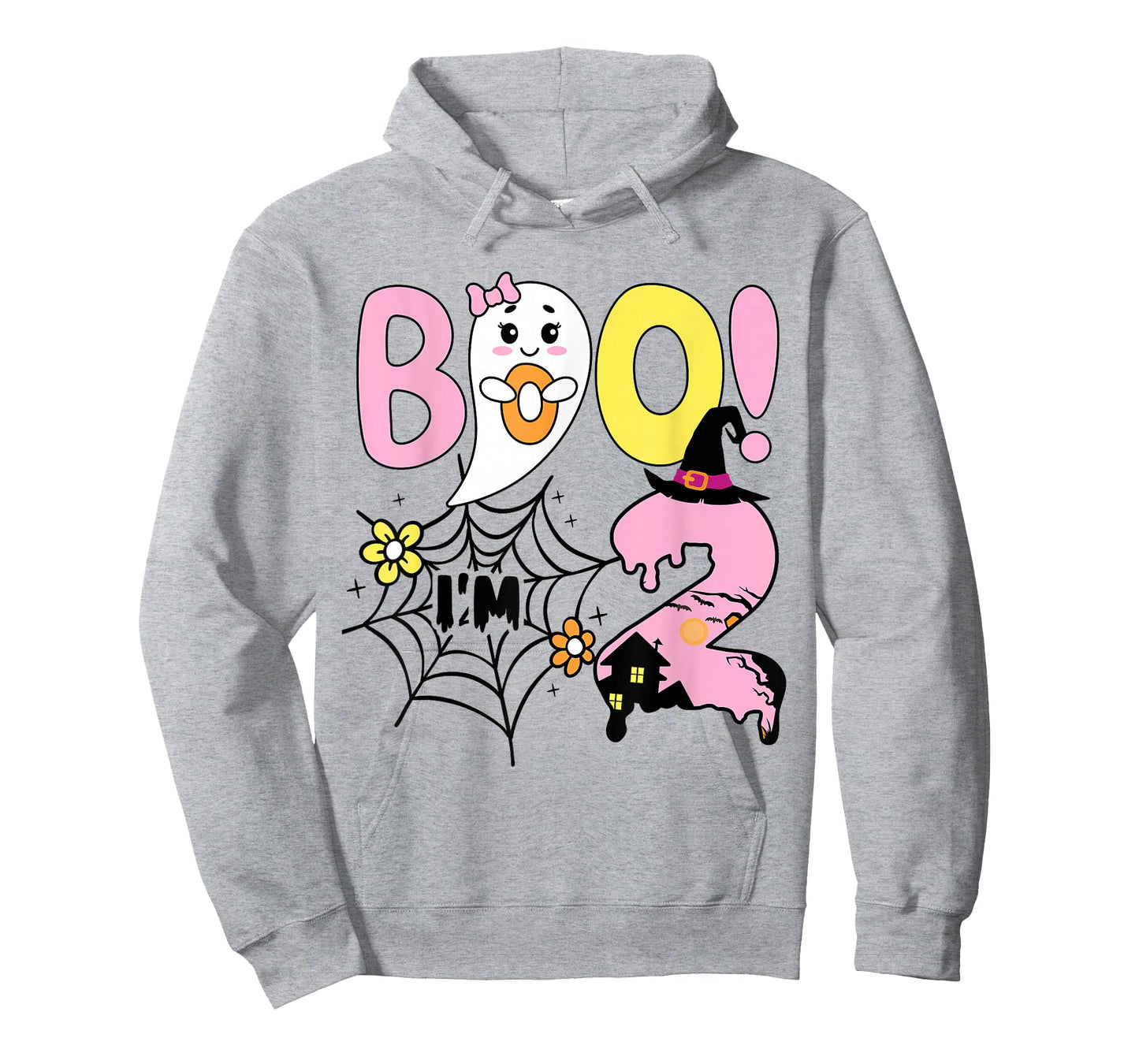 Boo I'm Two 2nd Birthday Girls-Funny Halloween Ghost Kids T-Shirt