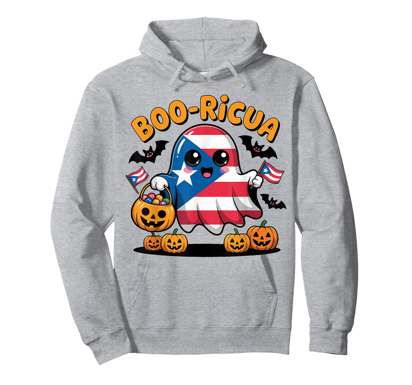 Boo Ricua Puerto Rico Flag Funny Ghost Halloween Costume T-Shirt