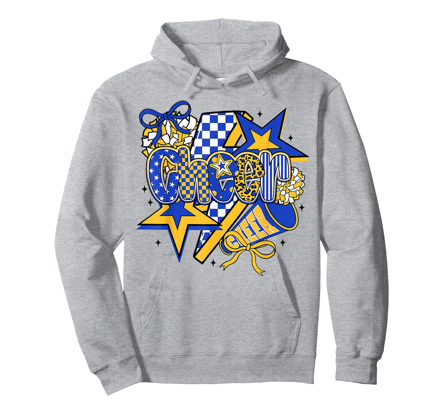 Preppy Cheer Game Day Cheer Mom Cheerleader Cheer Blue Gold T-Shirt