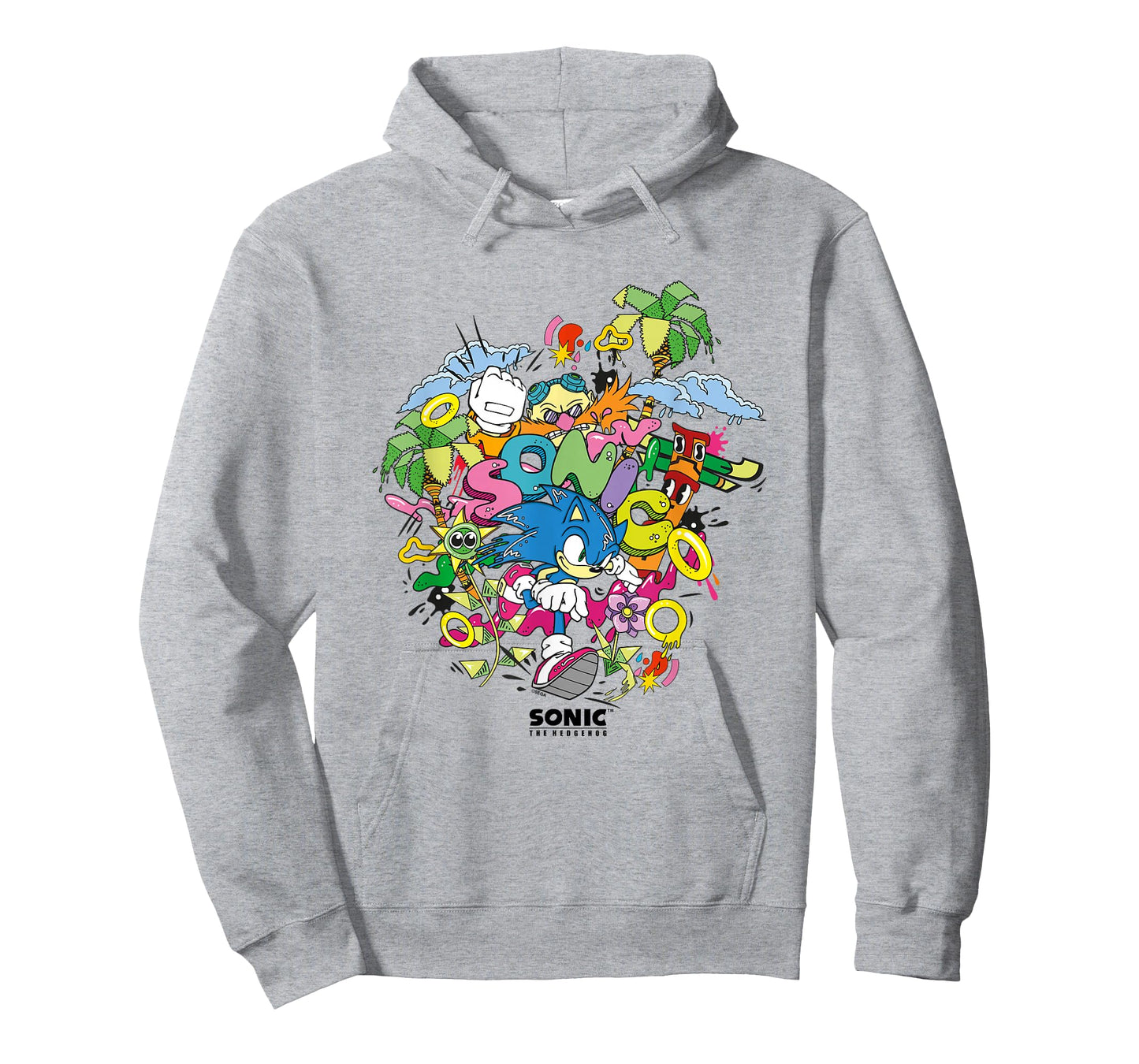 Sonic The Hedgehog Ruining Eggman's Plan Colorful Collage T-Shirt