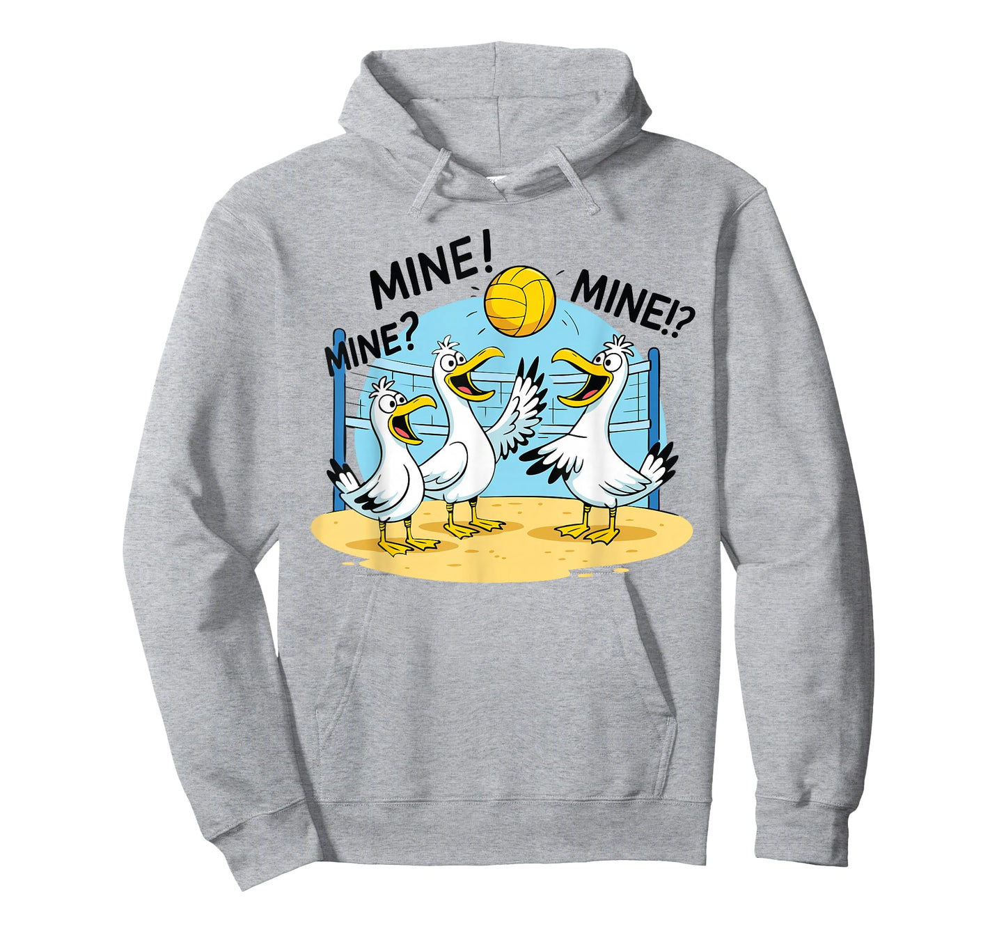 Mine Volleyball Funny Seagull Game Sport Beach T-Shirt