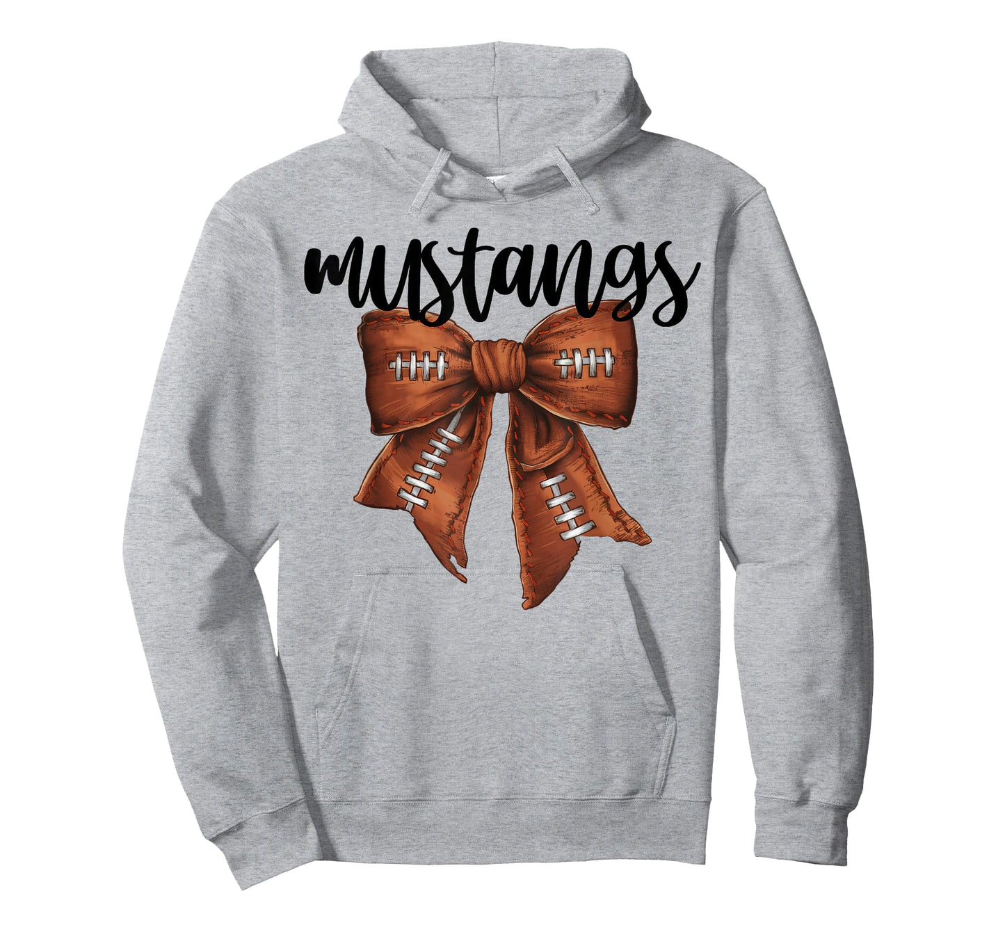 Mustangs Football Bow School Spirit Team Mascot Game Night T-Shirt