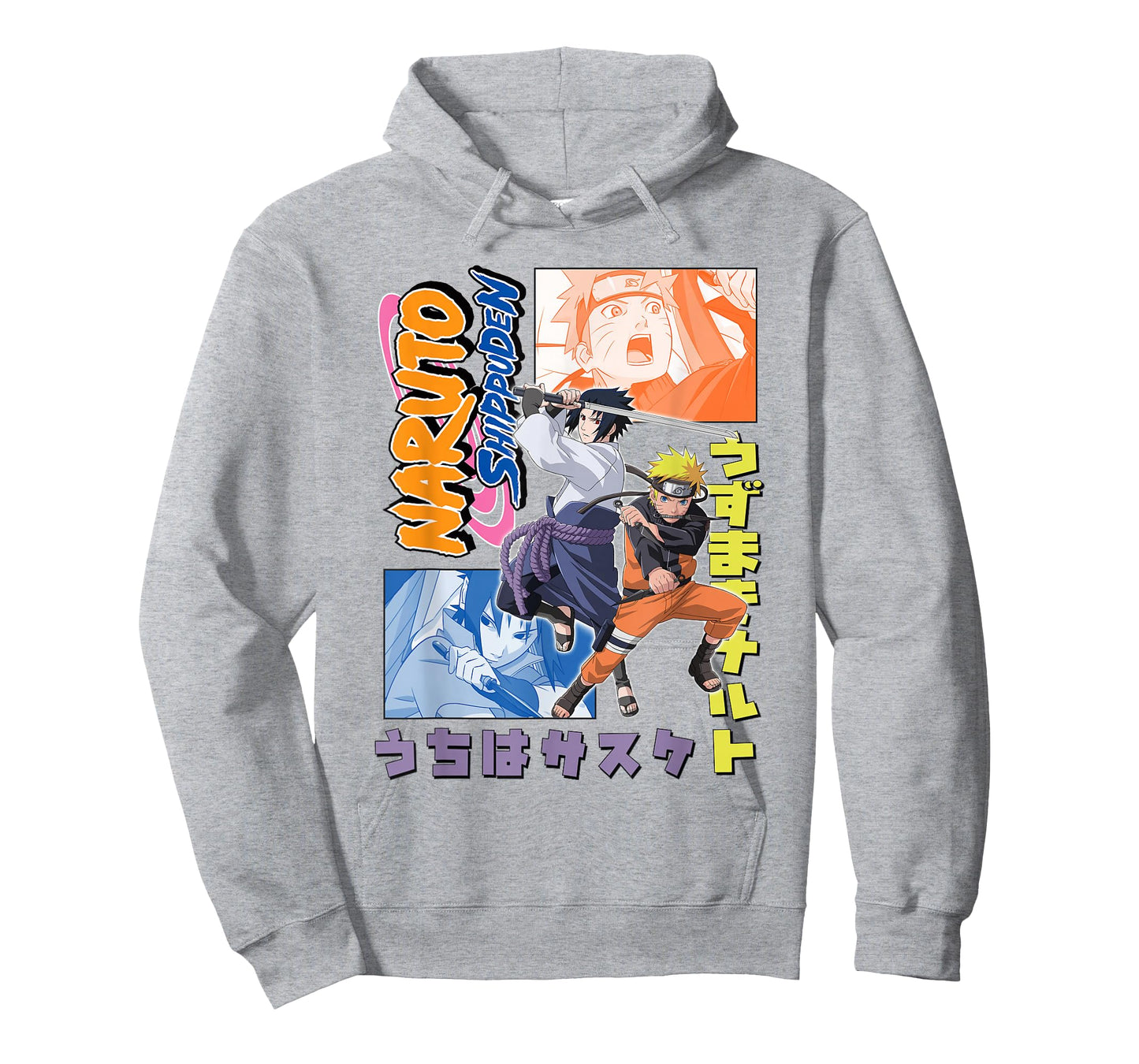 Naruto Shippuden Naruto Sasuke Kanji Collage Anime T-Shirt