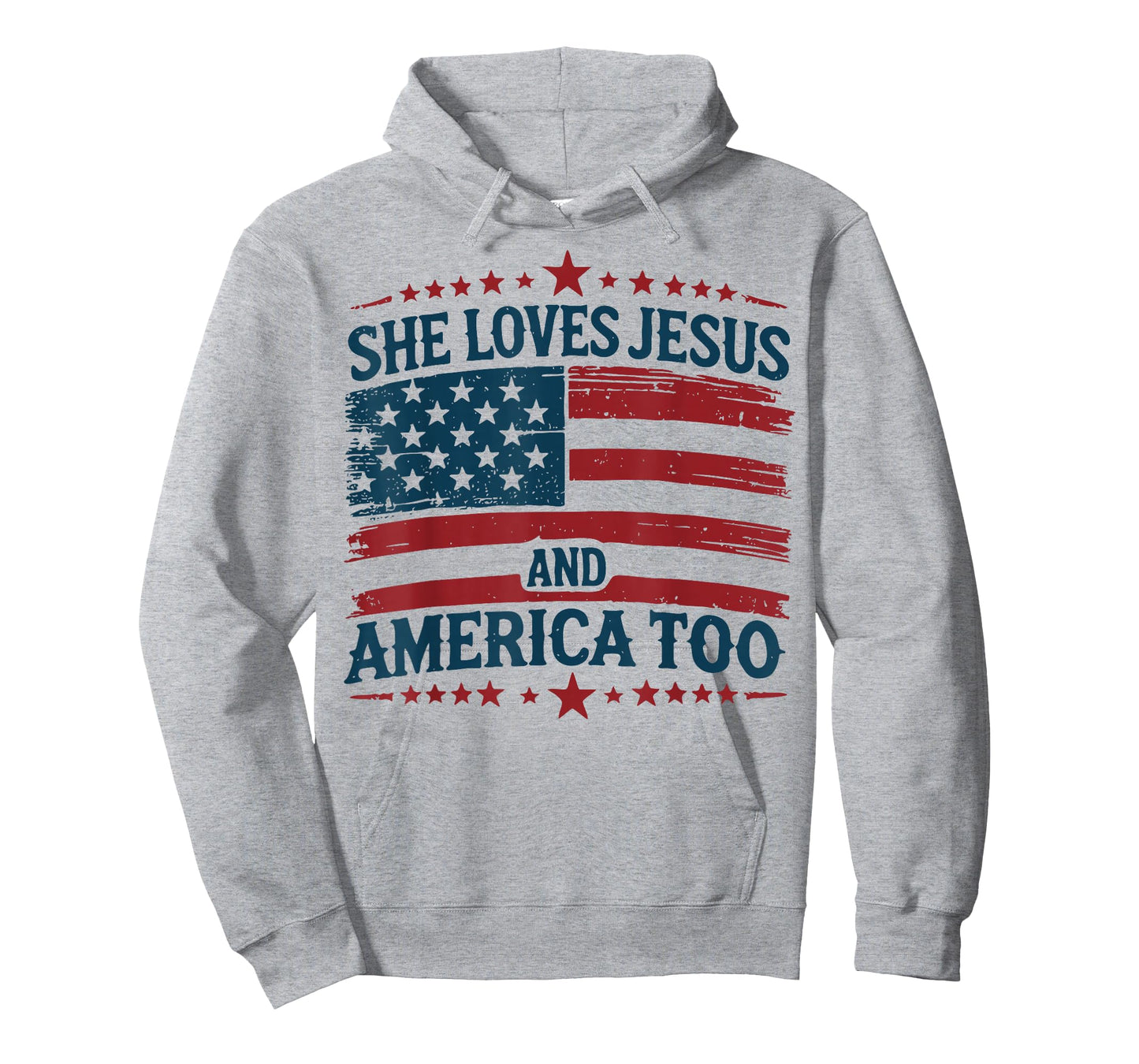 She Loves Jesus and America Too Christian 4th of July T-Shirt