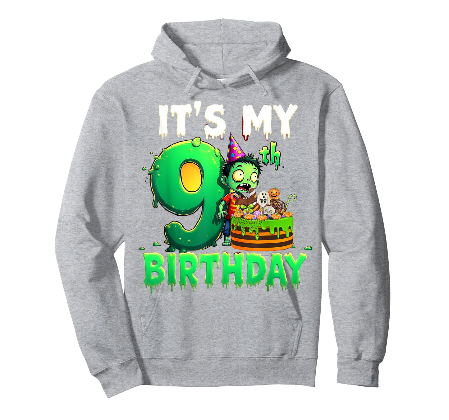 Kids It's My 9th Birthday Boy Halloween Zombie 9 Years Old T-Shirt
