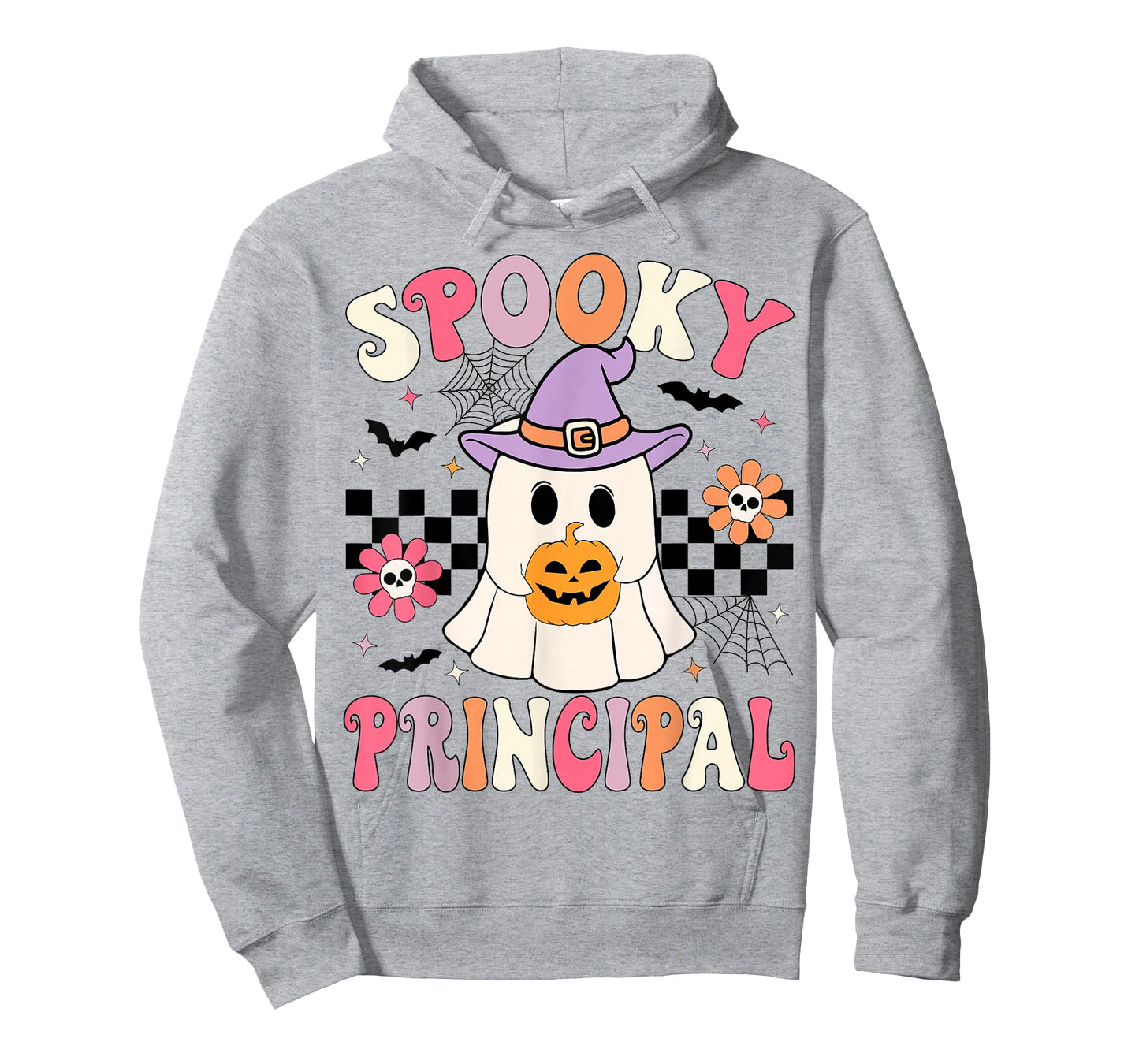 Groovy Spooky Principal Ghost Pumpkin Halloween Principal T-Shirt