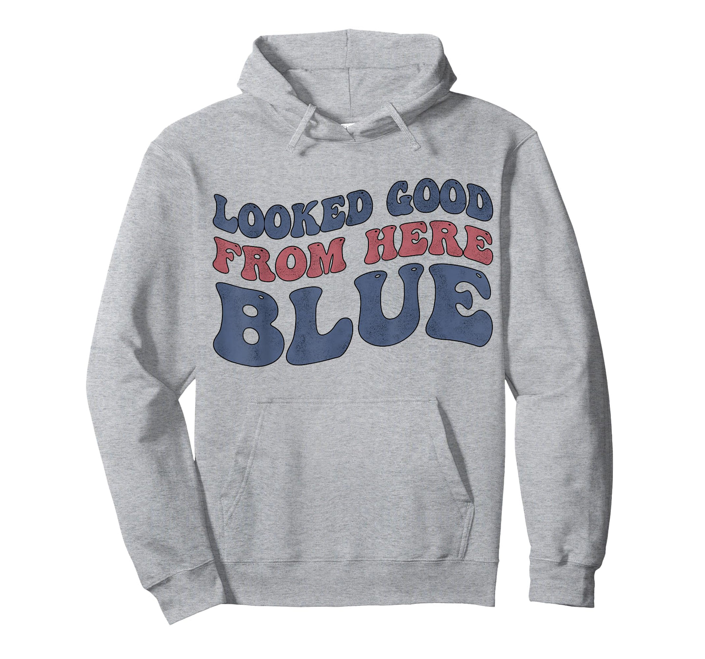 Looked Good From Here Blue Funny Softball Mama Mom Game Day T-Shirt