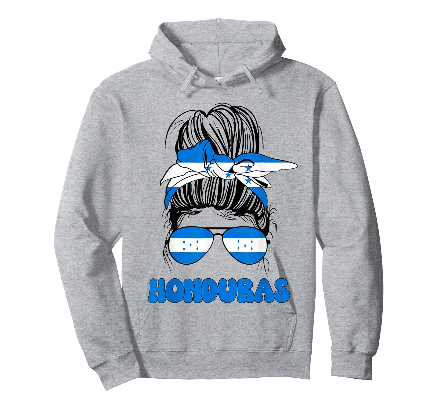 Honduran Women Messy Bun, Proud Honduras Flag for Girls T-Shirt