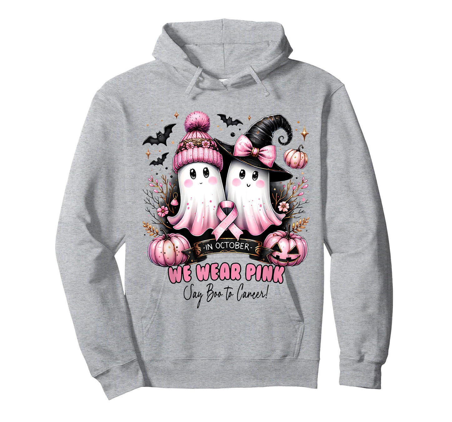 in October We Wear Pink Say Boo to Breast Cancer Awareness T-Shirt