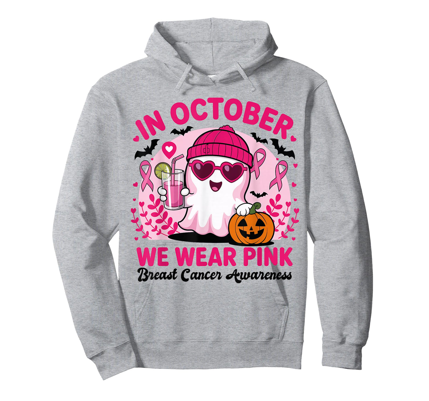 In October We Wear Pink Breast Cancer Awareness Halloween T-Shirt