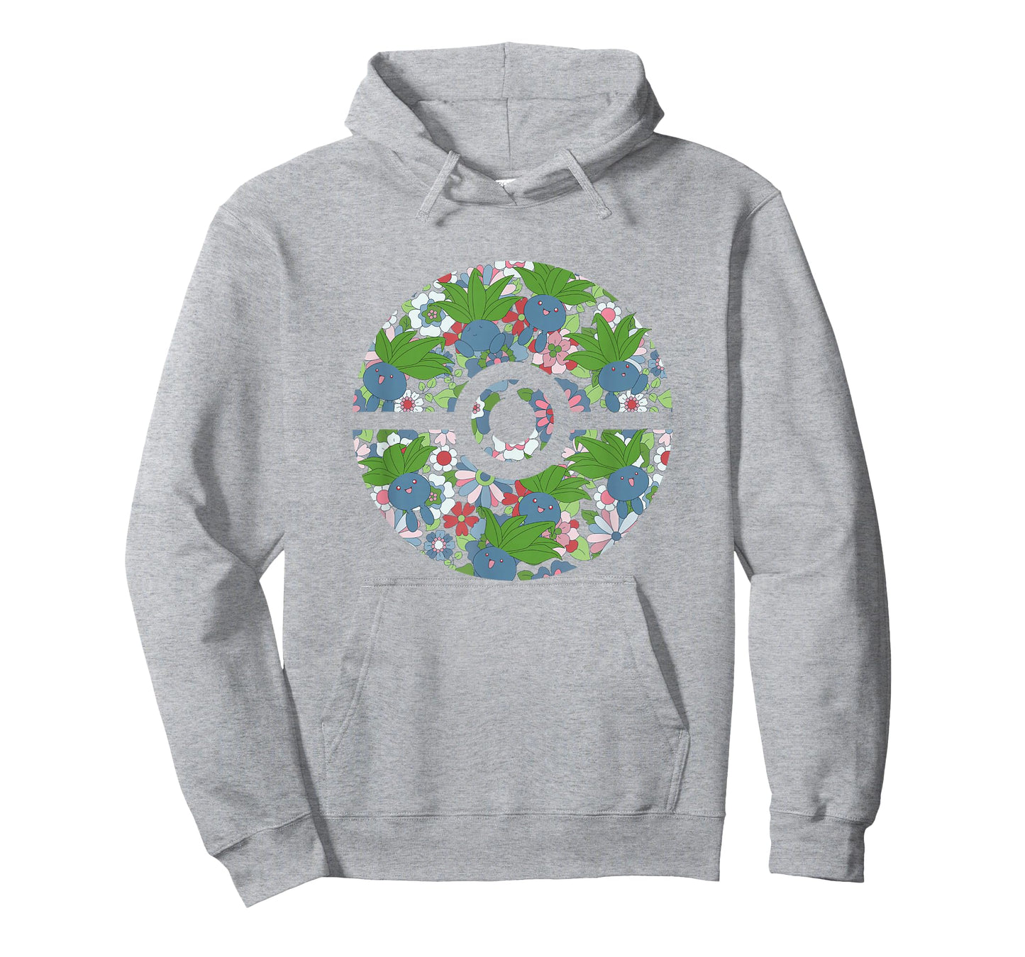 Pokémon Cute Oddish & Flowers Pattern Poké Ball Logo T-Shirt