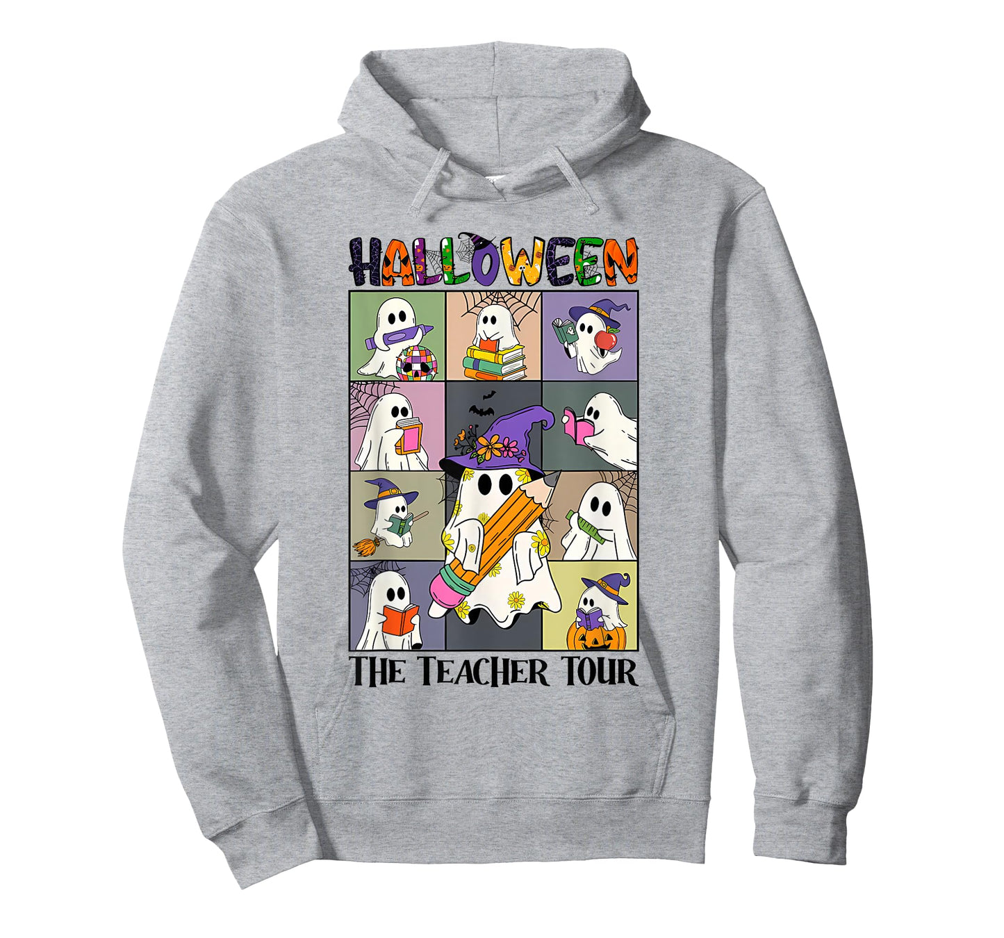 Women Halloween The Teacher Tour Ghosts Pencil Pumpkins T-Shirt