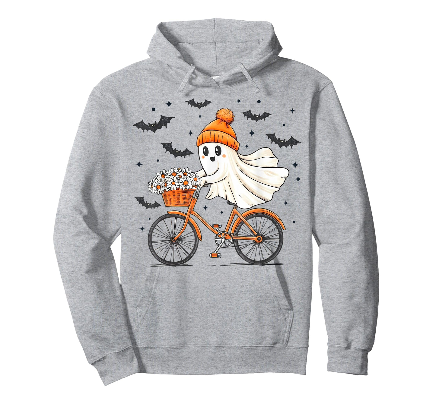 Ghost On Bike Riding Halloween Autumn Fall Season Cyclist T-Shirt