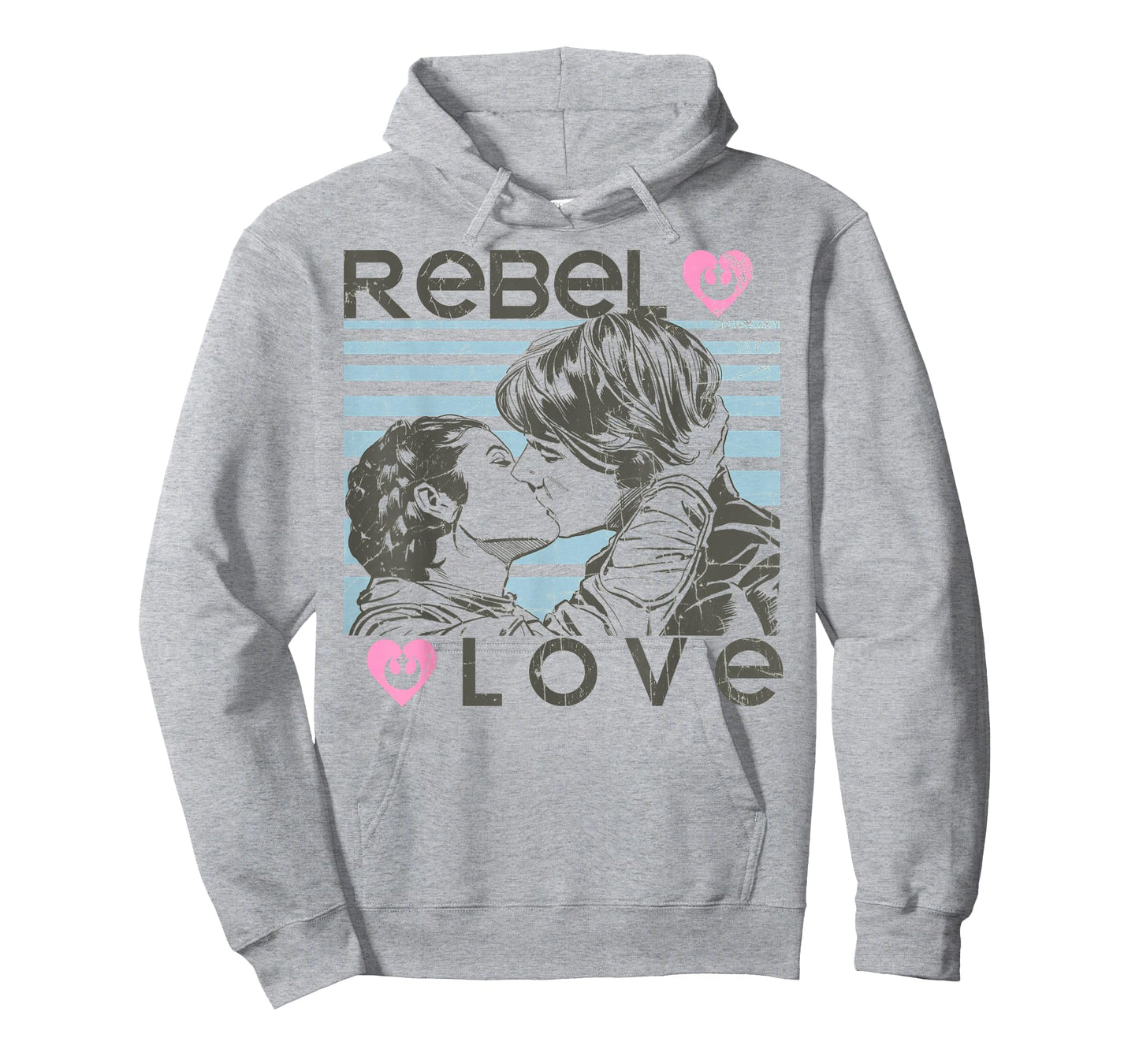 Star Wars Han Leia Rebel Love Kiss Graphic T-Shirt