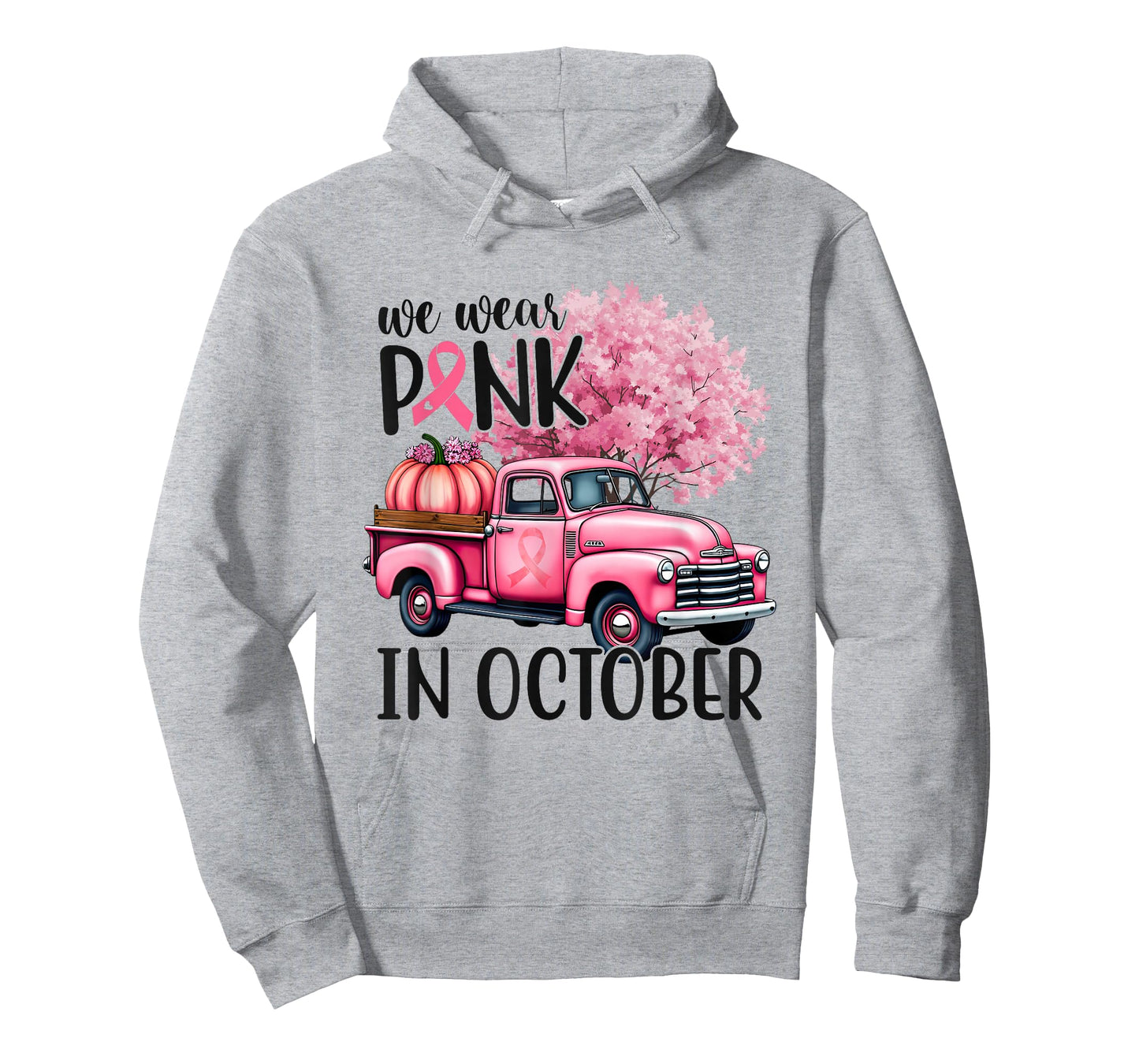 In October We Wear Pink Truck Breast Cancer Shirts for Women T-Shirt
