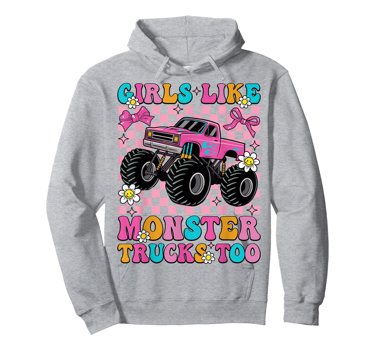Girls Like Monster Trucks Too Groovy Monster Truck Girls T-Shirt