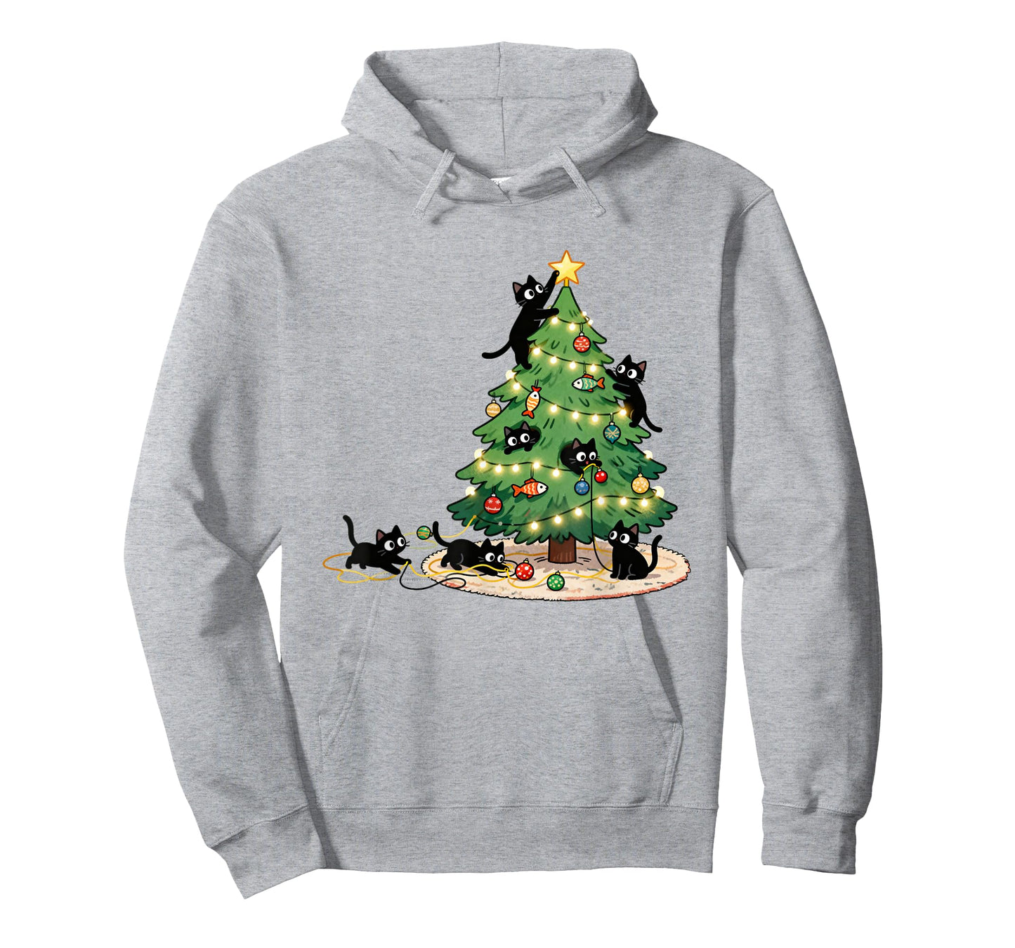 Meowy Catmas Christmas Tree Black Cats Xmas Pet Cat Lovers T-Shirt