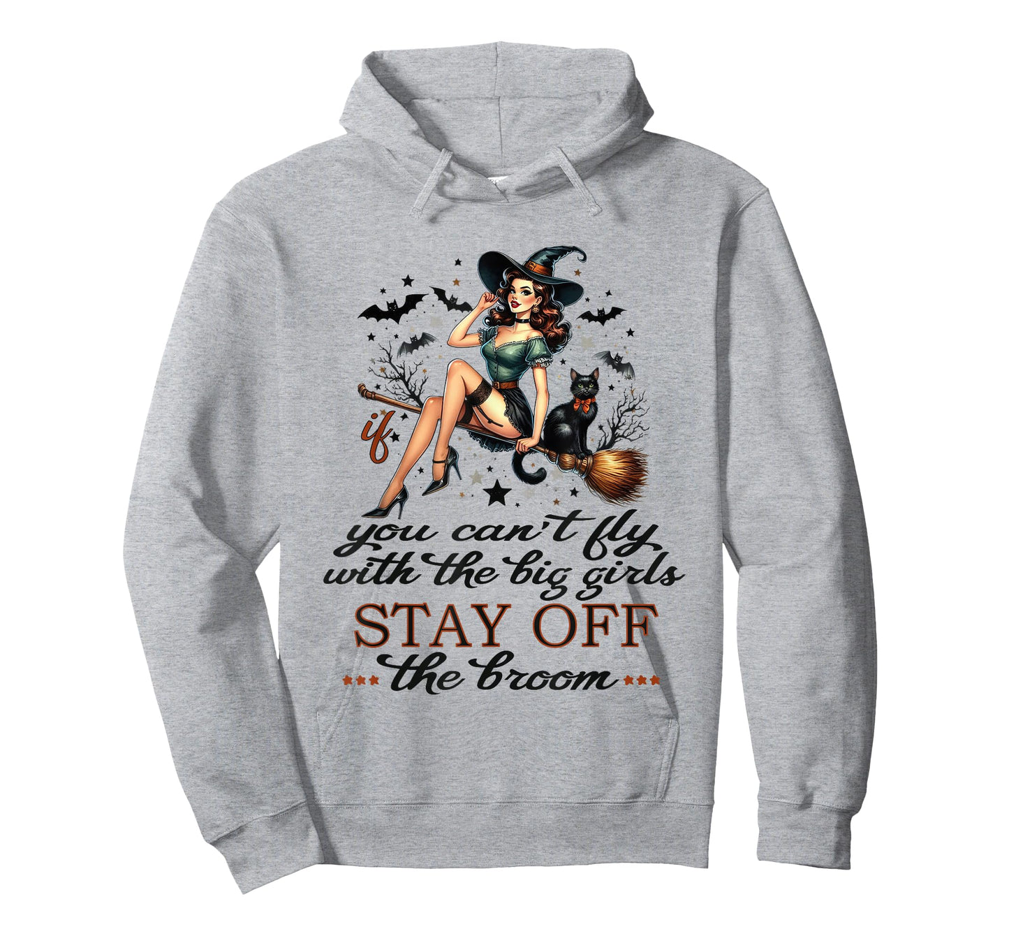 Halloween Witch Funny Fly with The Big Girls Pin Up Satire T-Shirt