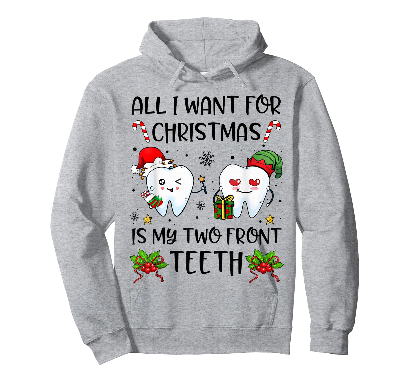 All I want For Christmas is My Two Front Teeth Funny Xmas T-Shirt