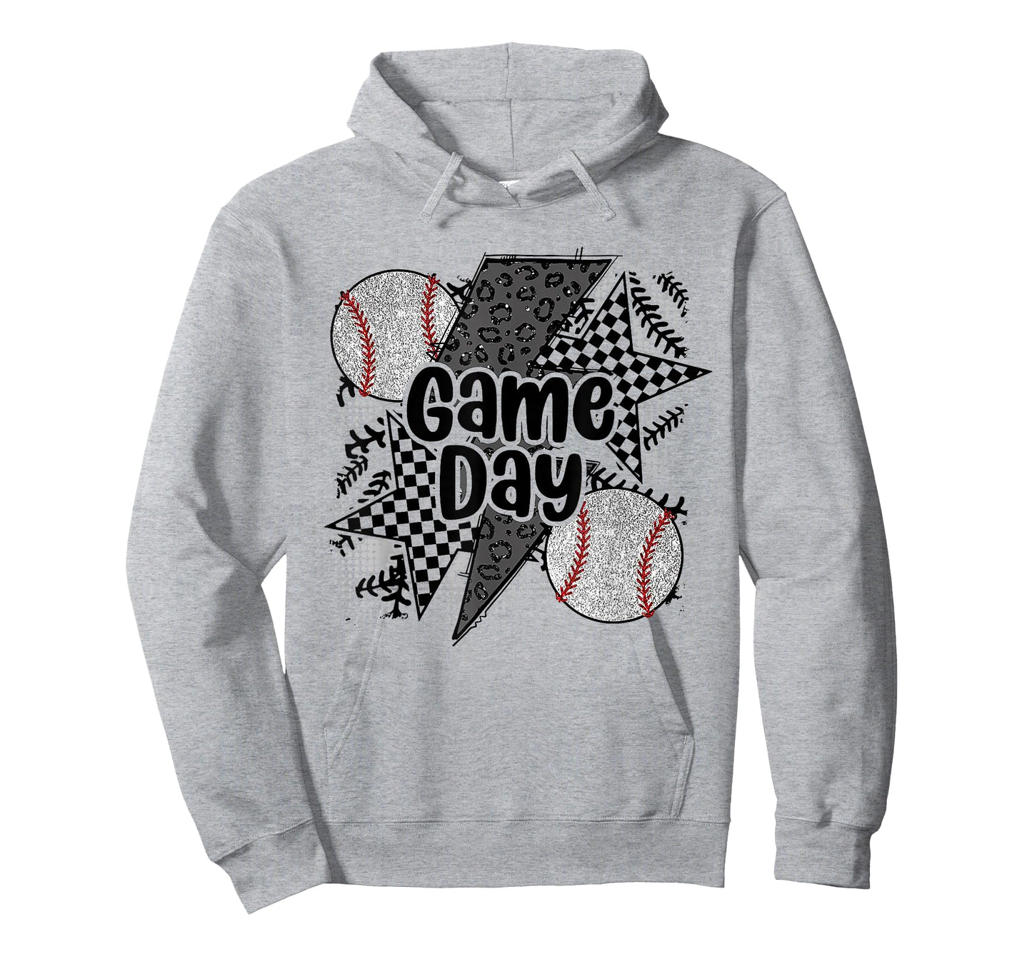 Game Day Baseball Retro Checkered Baseball T-Shirt