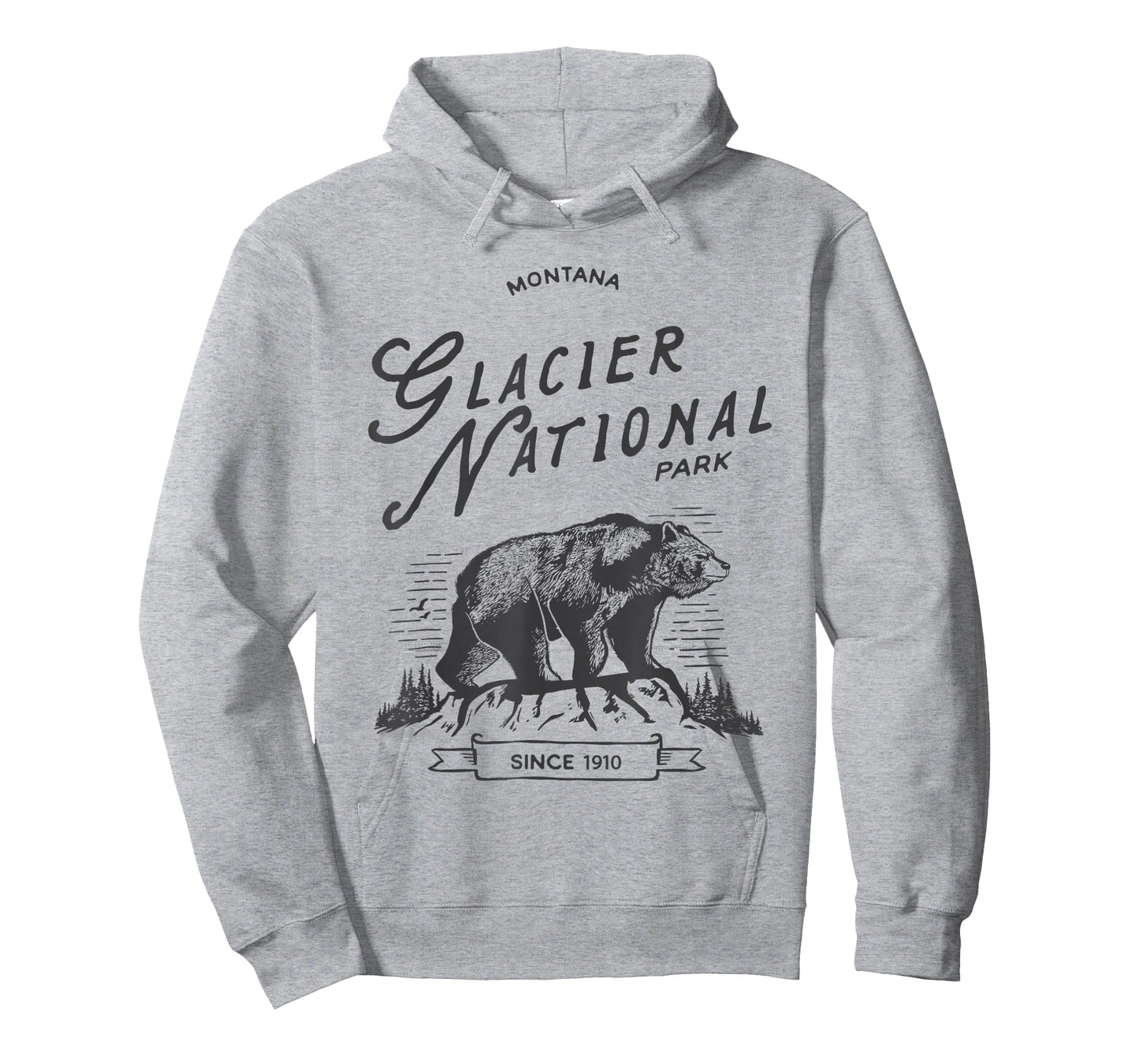 Vintage Glacier National Park T Shirt Retro Bear Montana Tee T-Shirt
