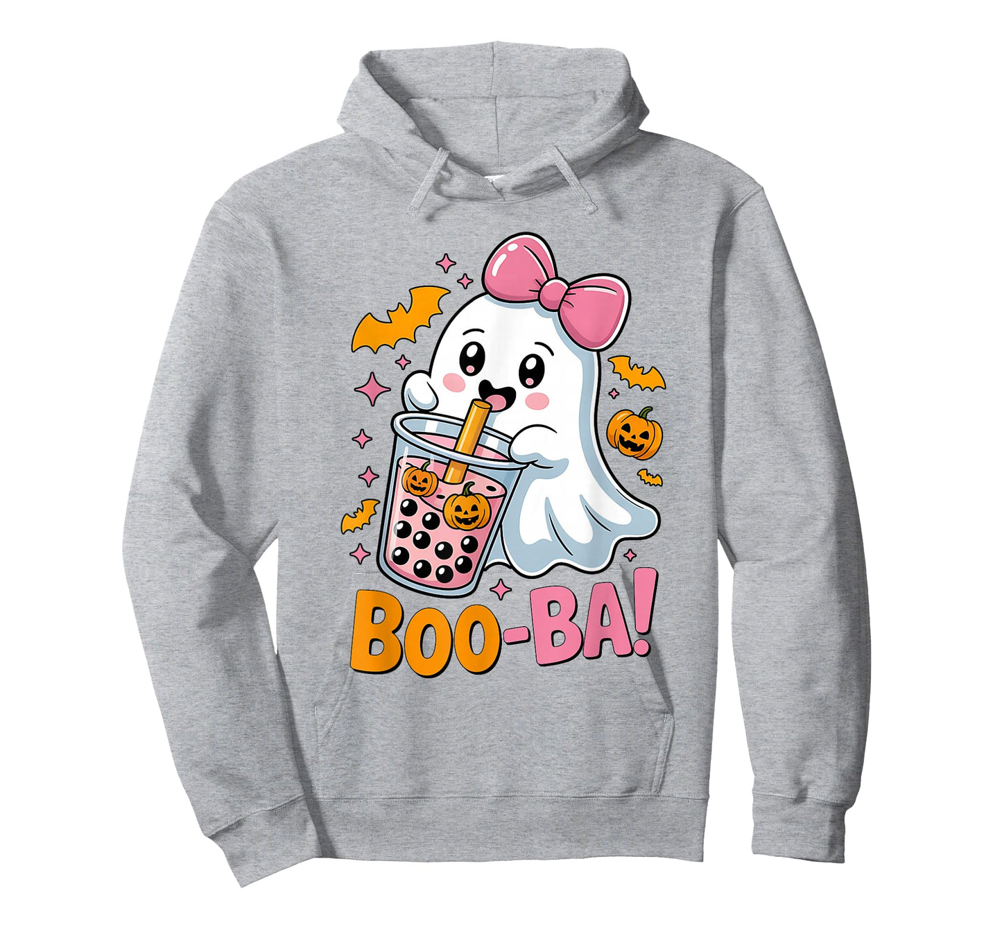 Kawaii Boba Cute Boo Ghost Halloween Girl Women Coquette Bow T-Shirt