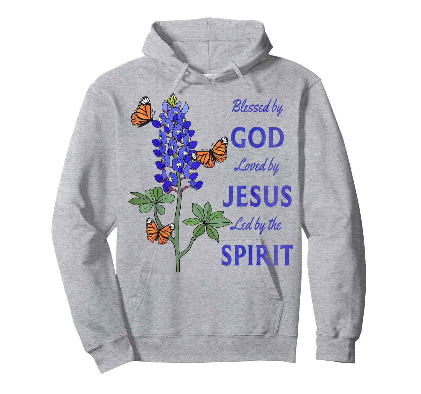 Blessed by God Loved by Jesus Texas Bluebonnet Christian T-Shirt