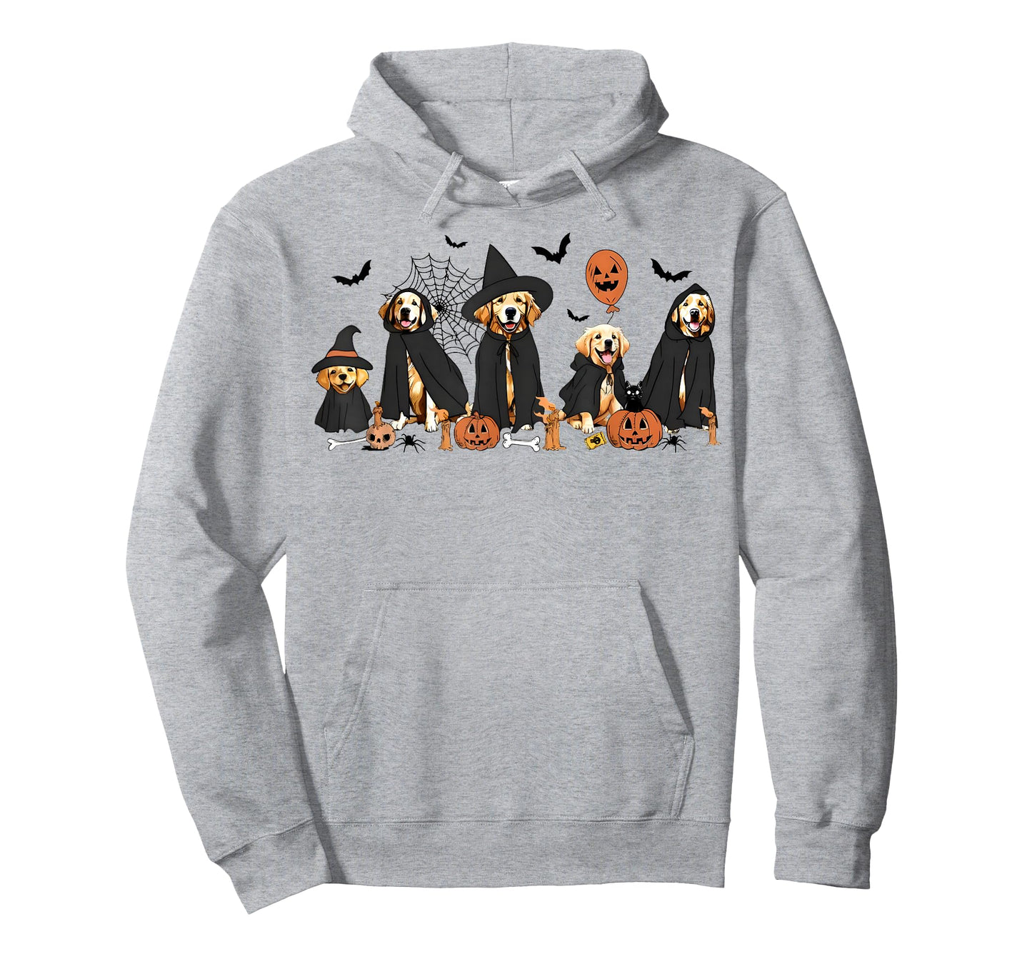 Golden Retriever Dogs Lovers Ghost Witch Halloween Spooky T-Shirt