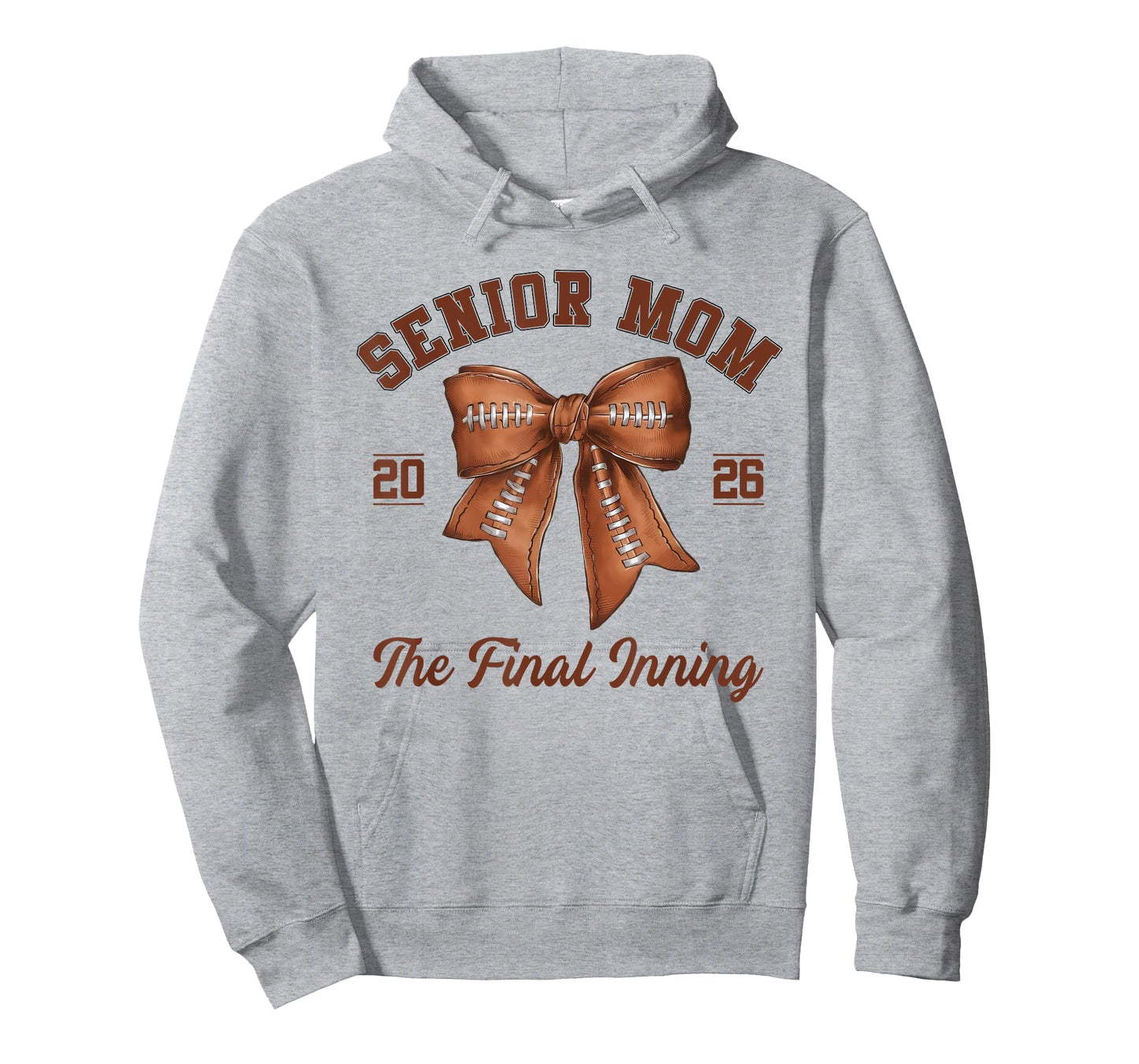 Senior Mom Football Class Of 2026 Coquette Bow Final Inning T-Shirt