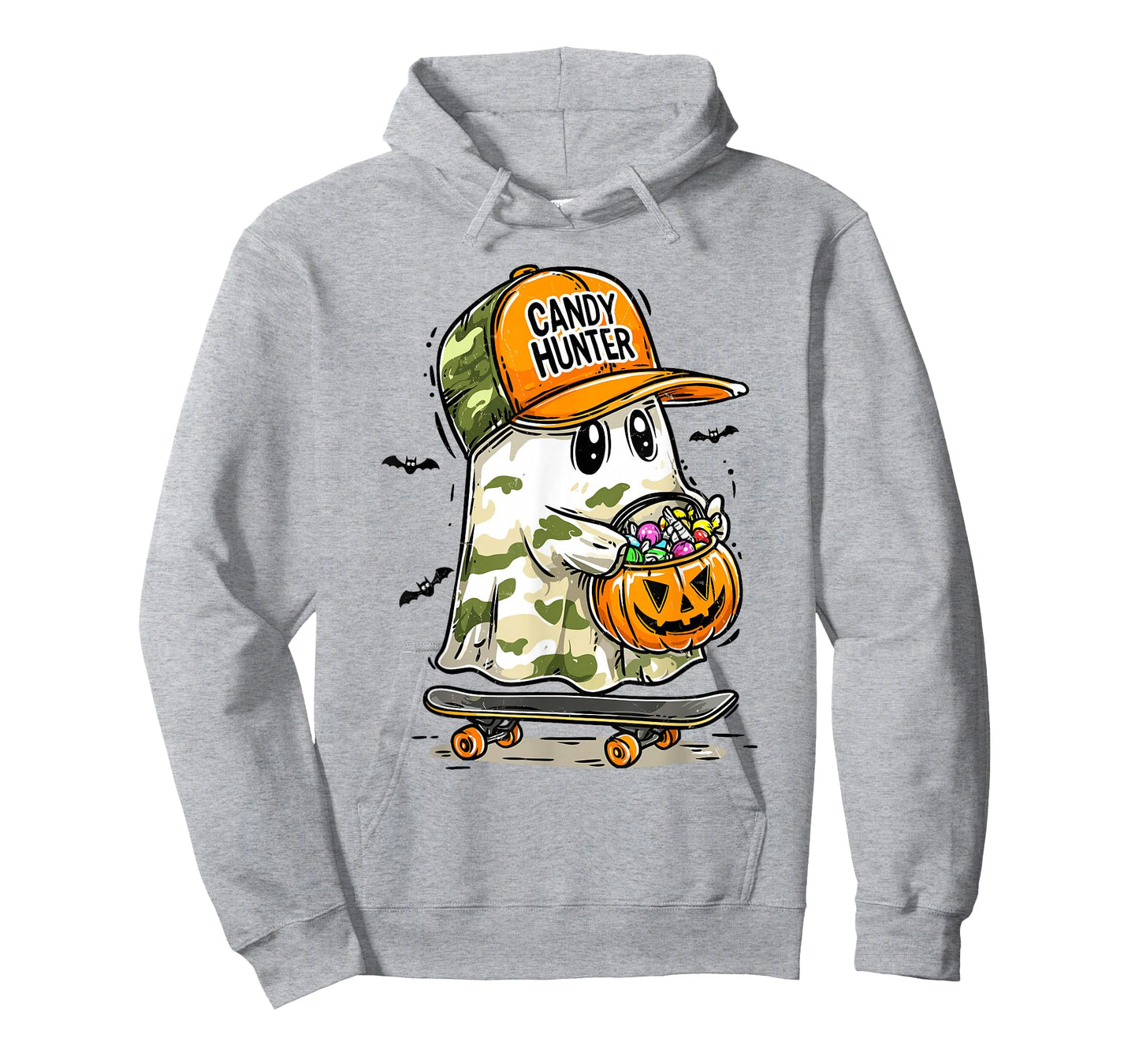 Camo Ghost Halloween Costume Boy Kid Candy Hunter Pumpkin T-Shirt