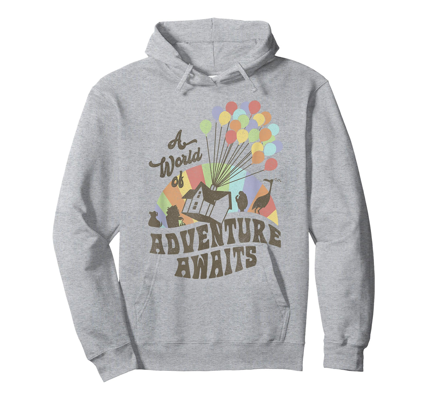 Disney Pixar Up A World of Adventure Awaits Rainbow Balloons T-Shirt Small