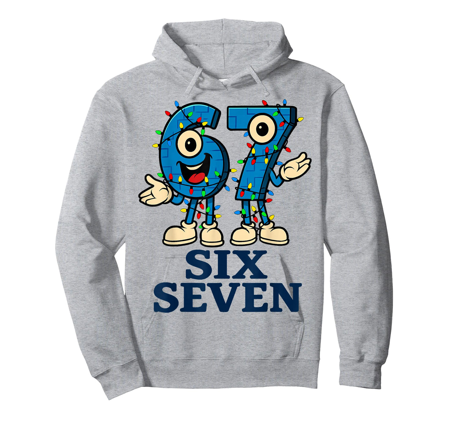 67 Six Seven 6-7 Christmas Lights - Funny Brainrot Kids Meme T-Shirt